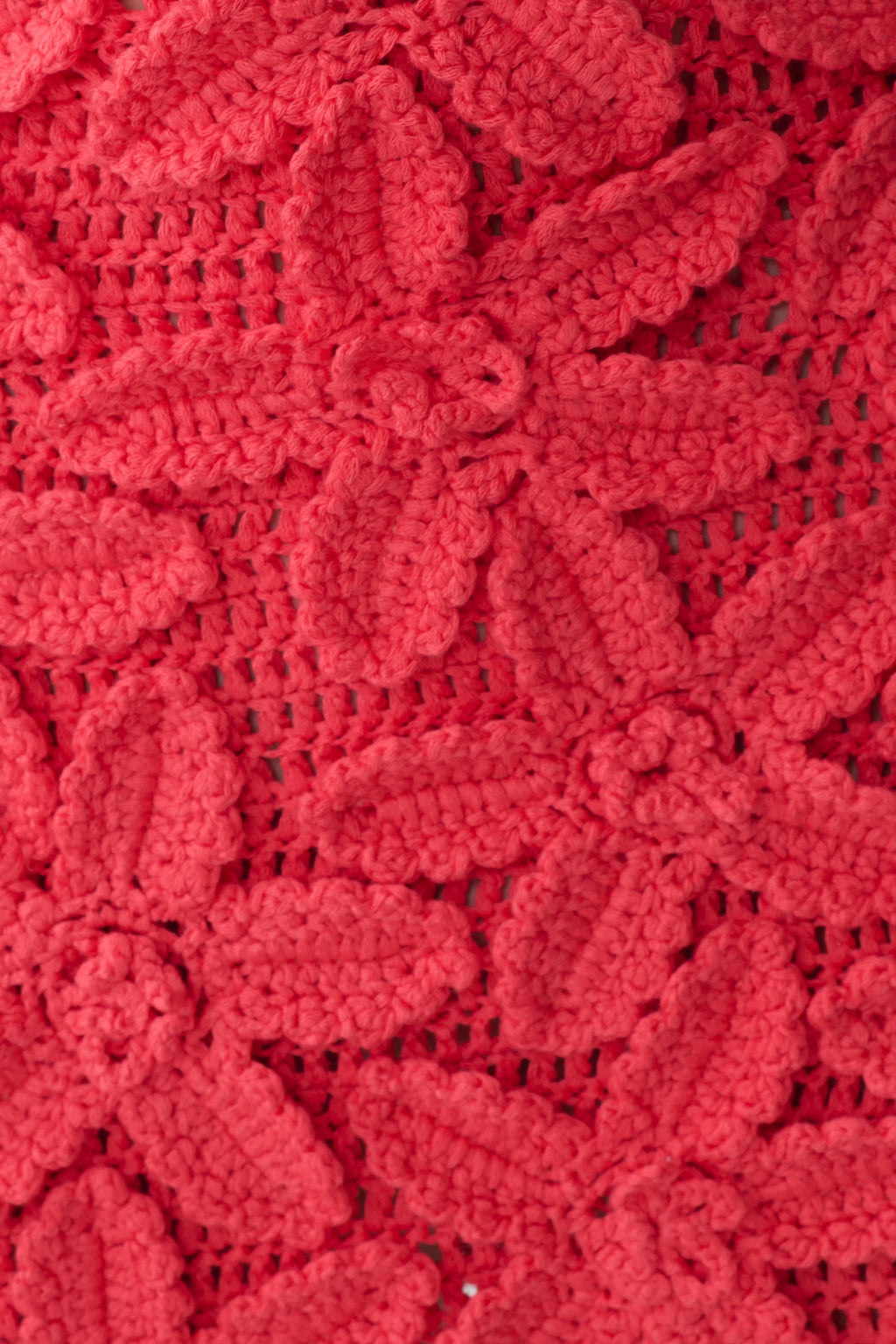 Floral Crochet Mini Dress - Pomegranate