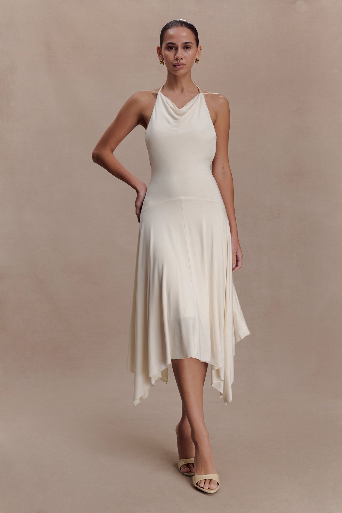 Modal Hankie Midi Dress - Ivory
