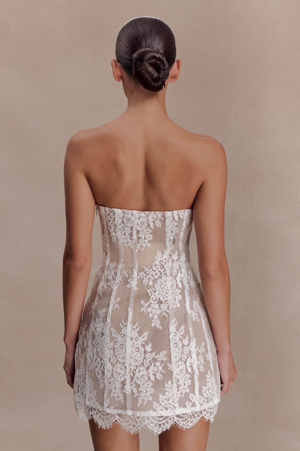 Lace Corset Mini Dress - Ivory