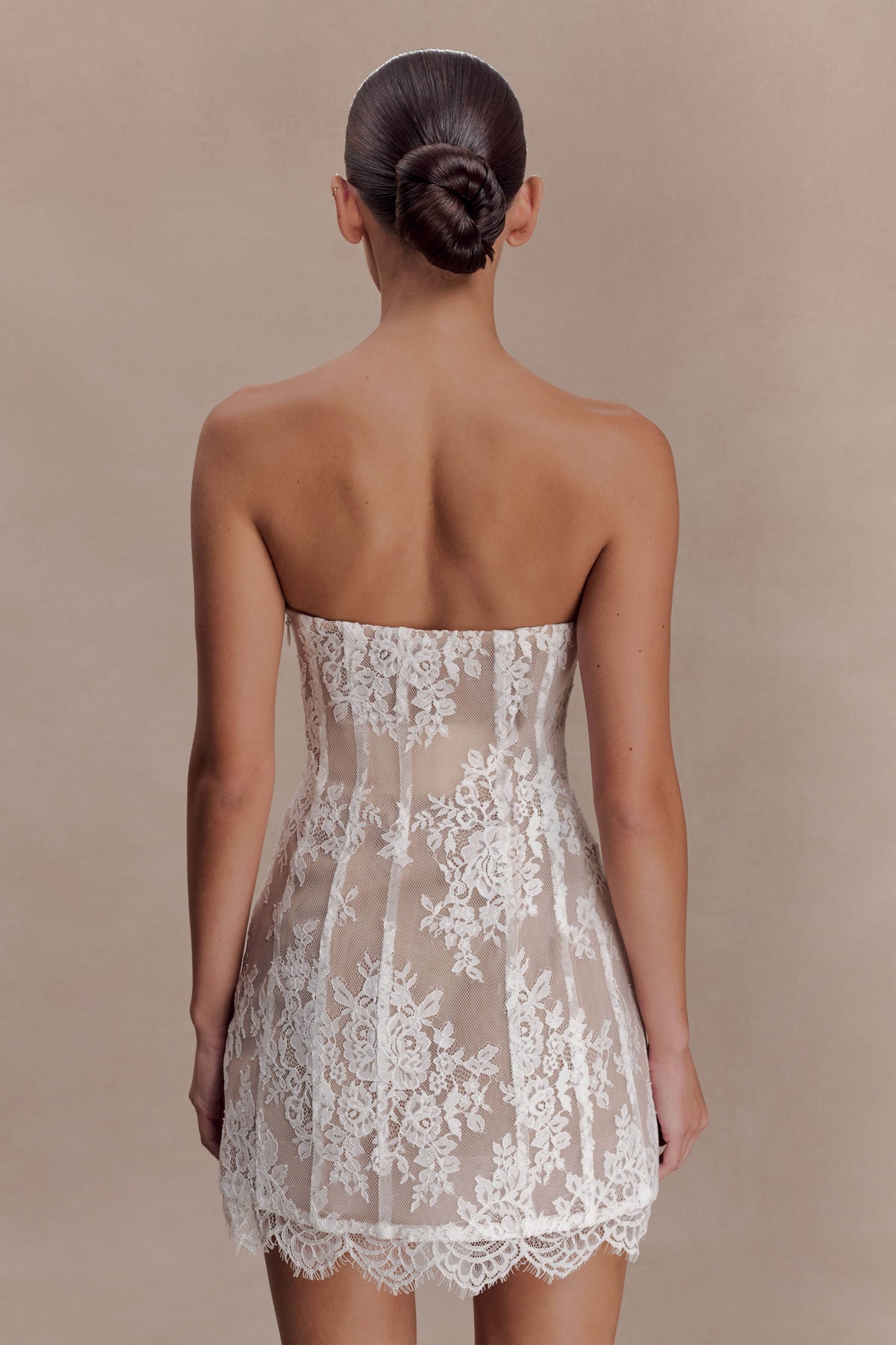 Lace Corset Mini Dress - Ivory