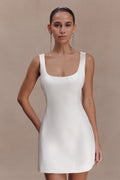 Satin Mini Dress - White
