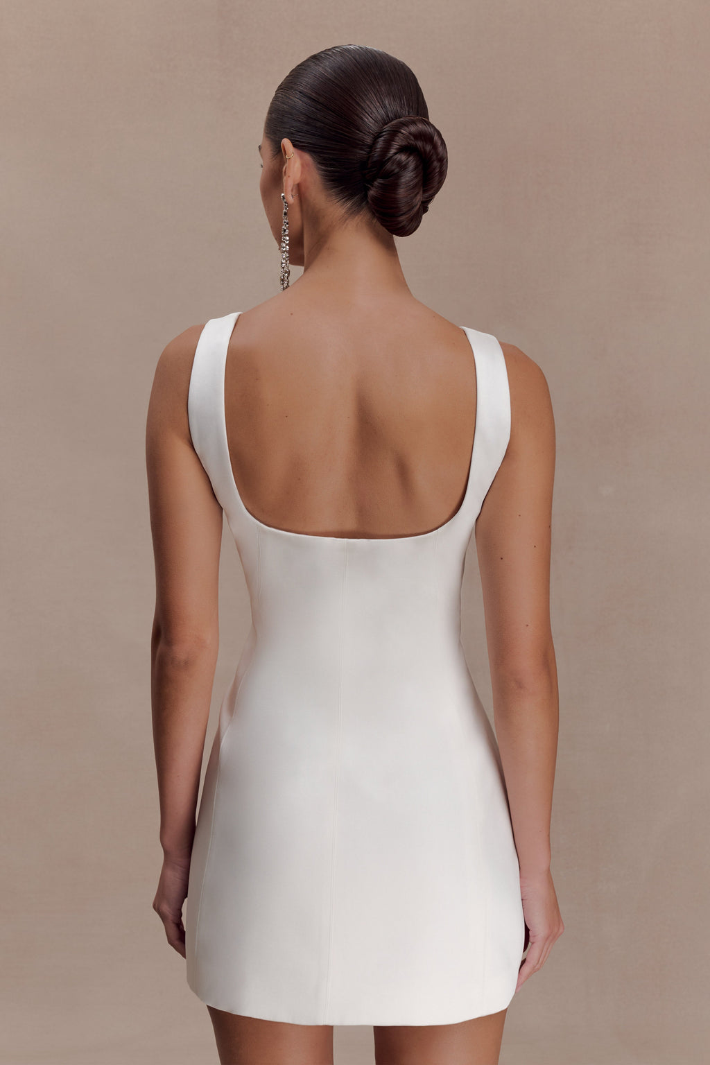 Satin Mini Dress - White