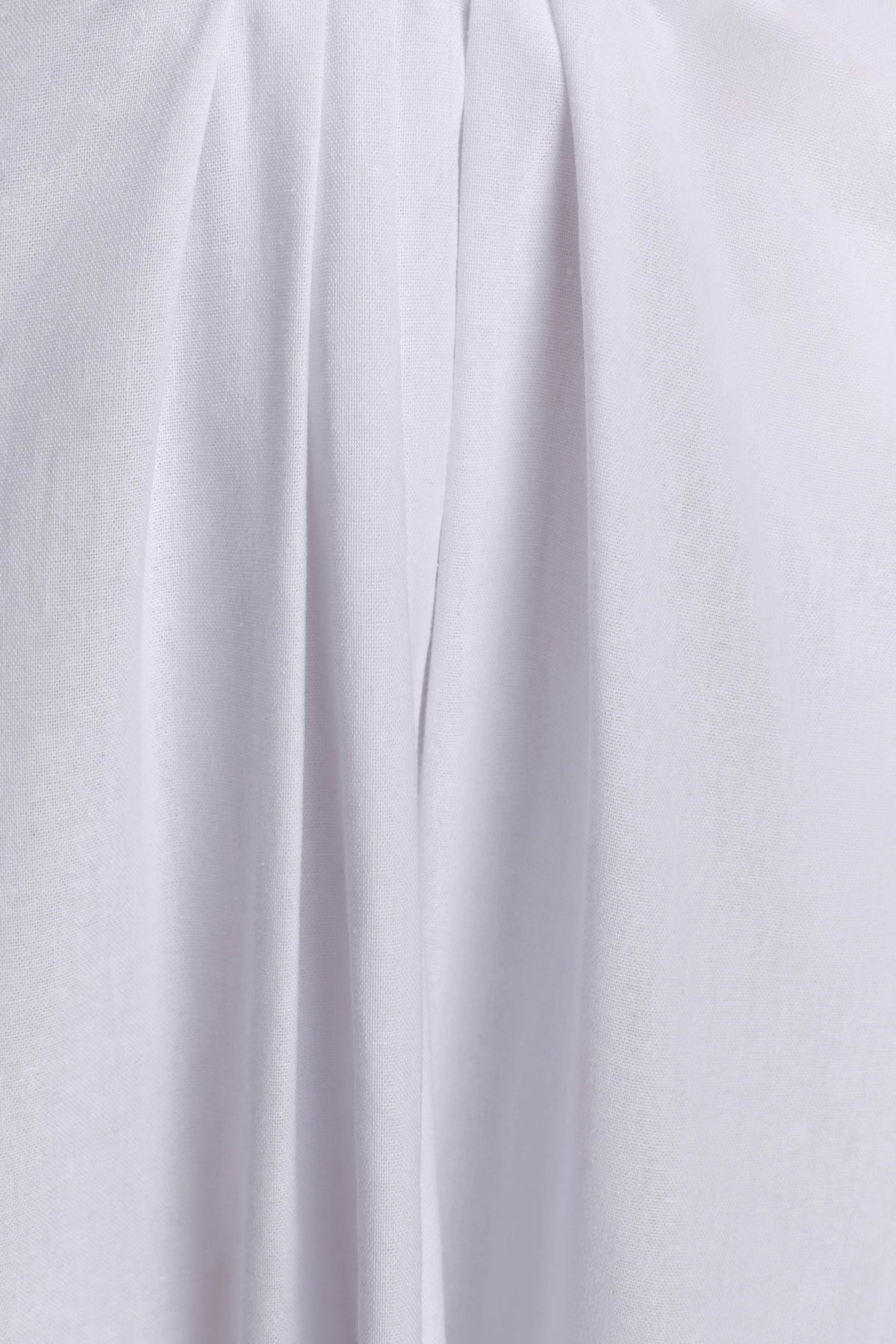 Draped Linen Midi Skirt - White