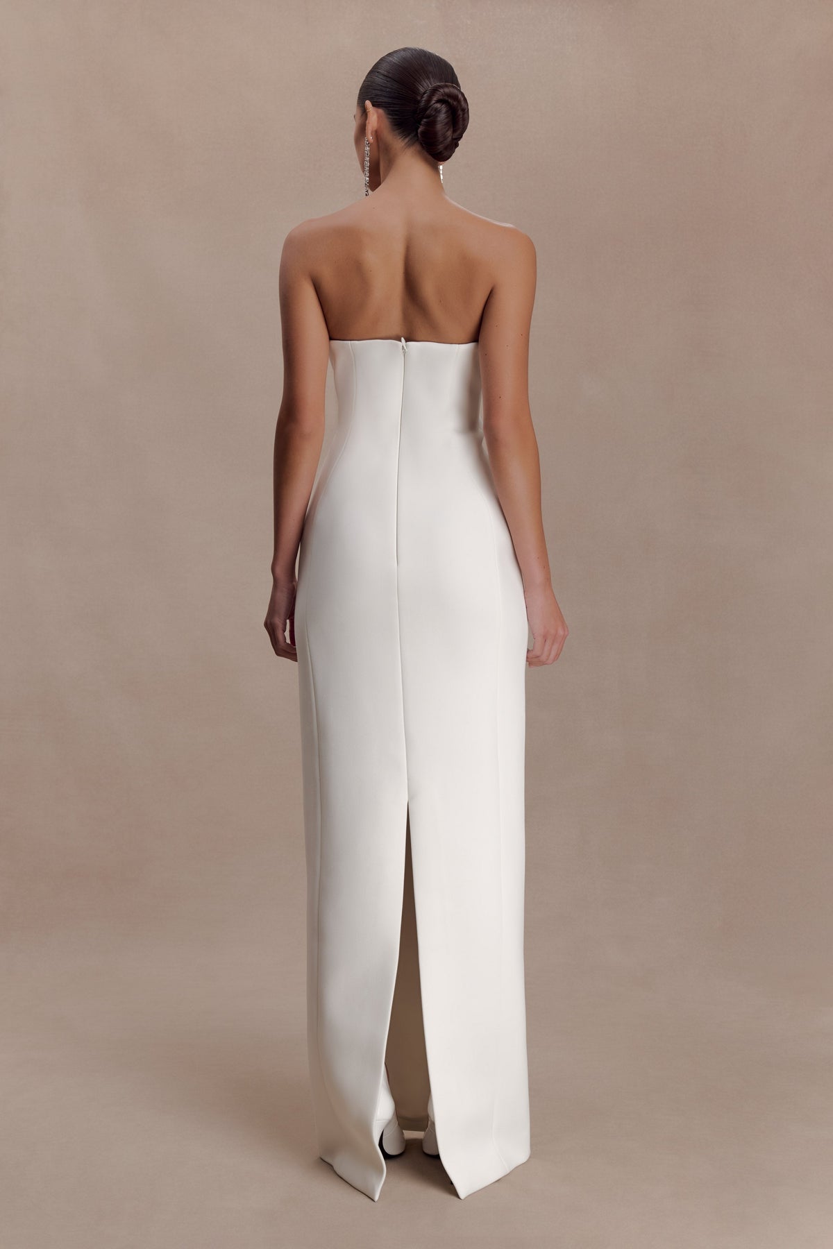Embellished Strapless Maxi Dress - White