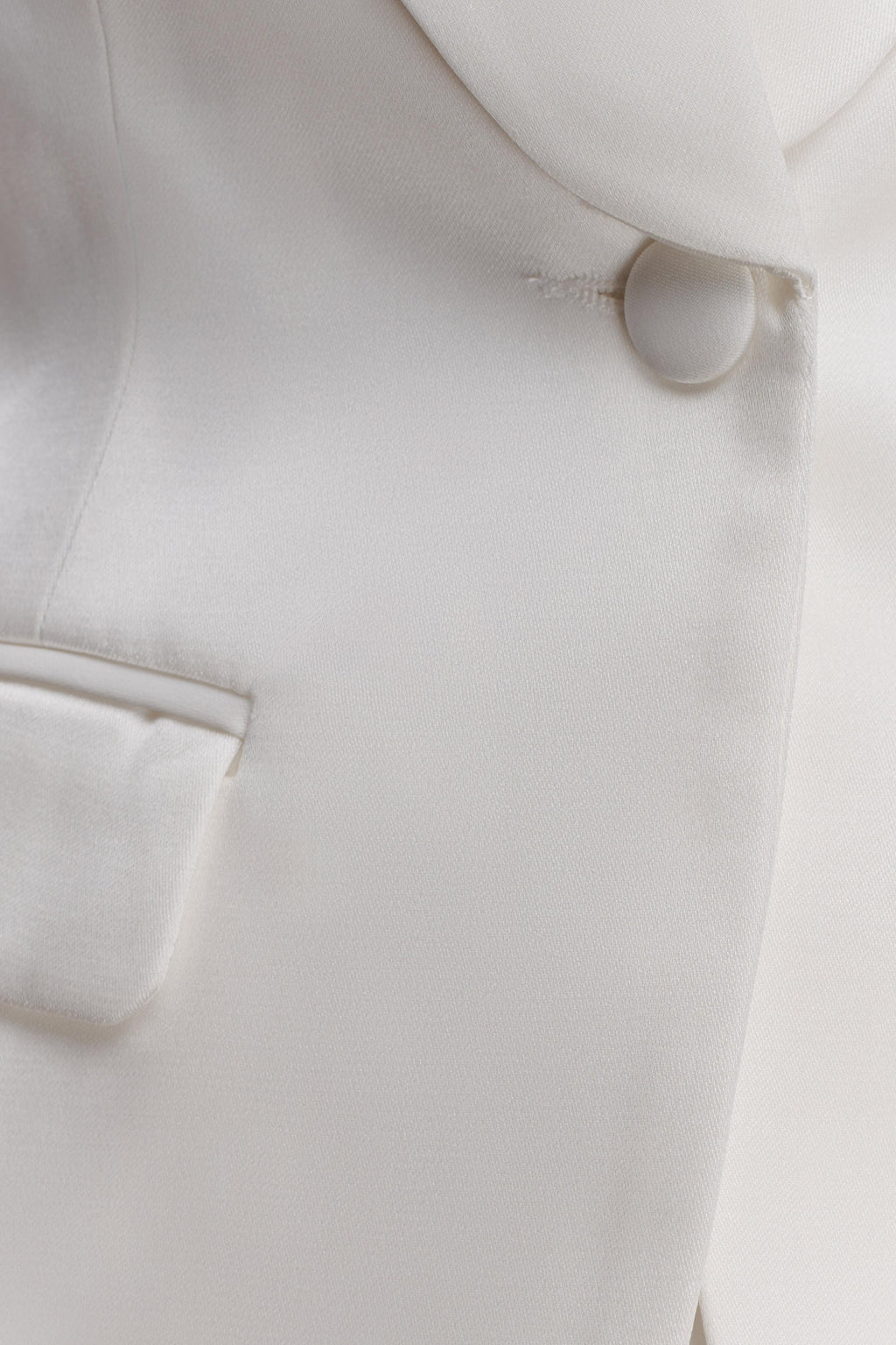 Oversized Satin Blazer - Ivory