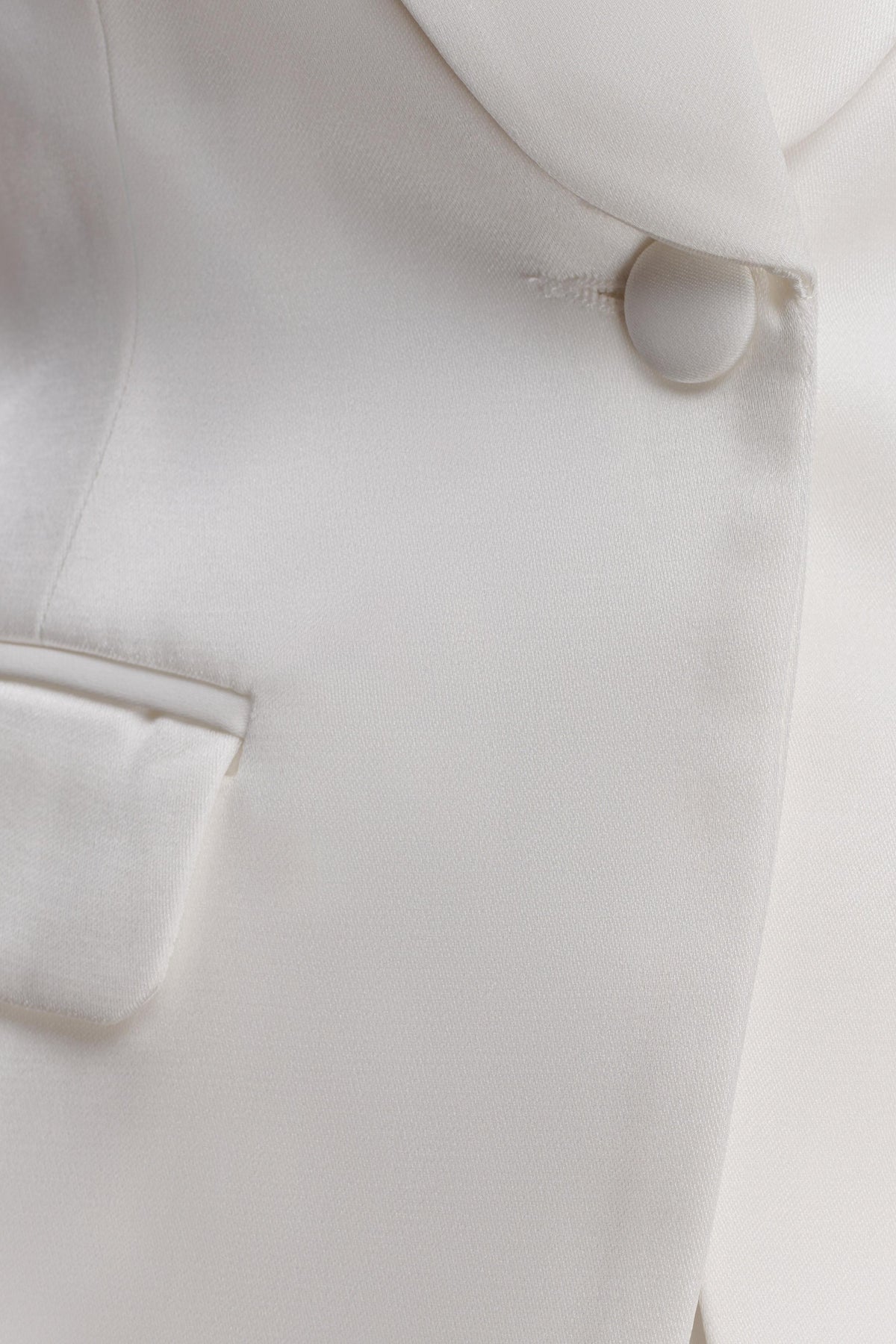 Oversized Satin Blazer - Ivory