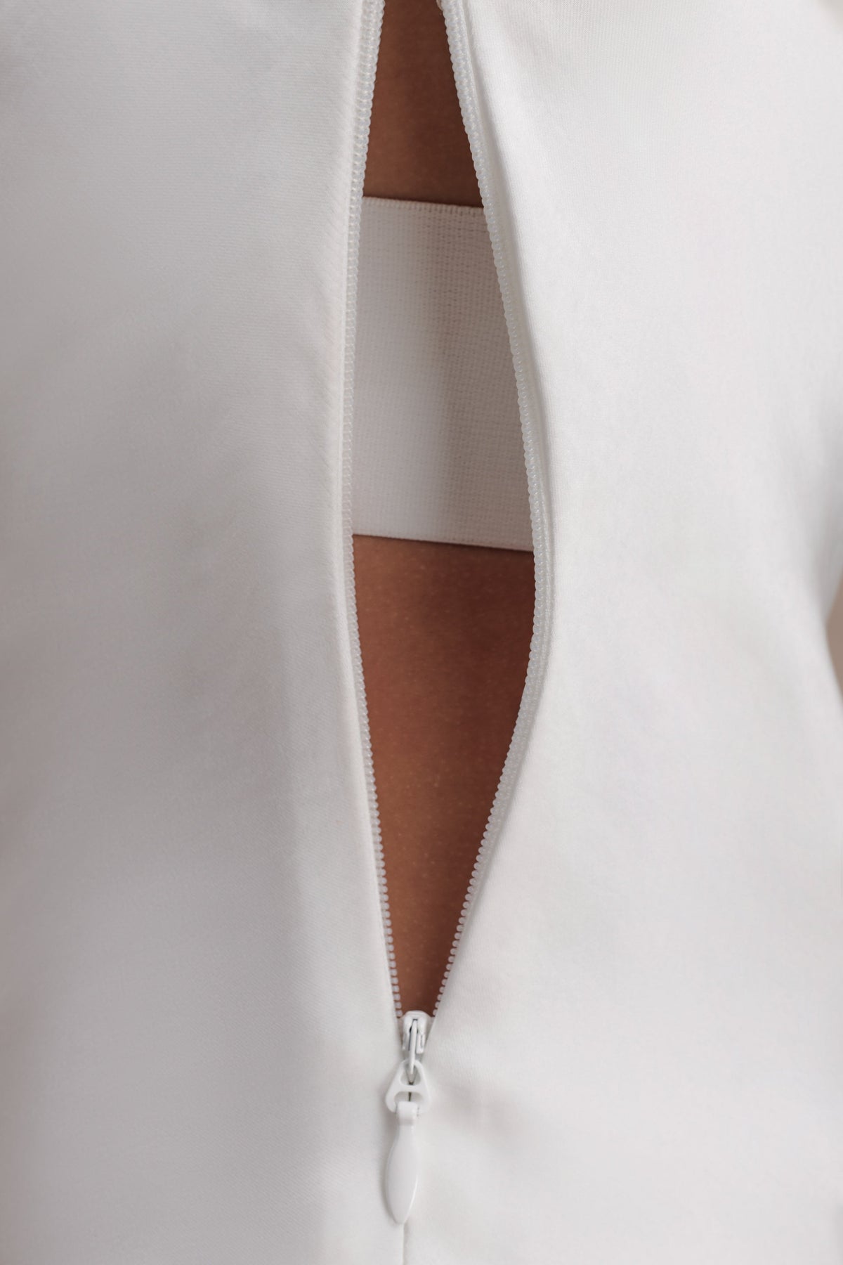 Cowl Neck Lace And Satin Maxi Dress - Ivory