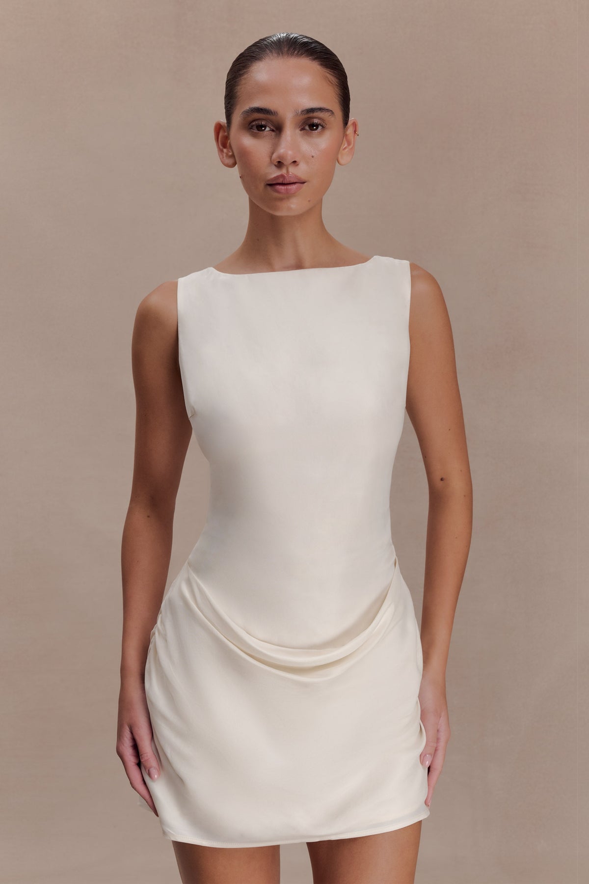 Draped Mini Dress - Ivory
