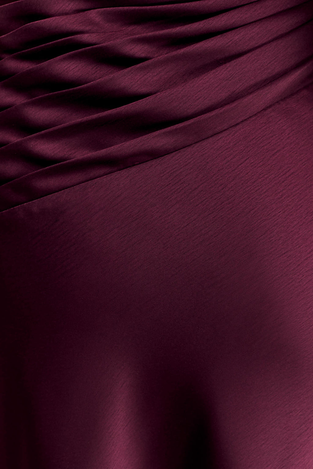 Asymmetrical Satin Maxi Dress - Plum