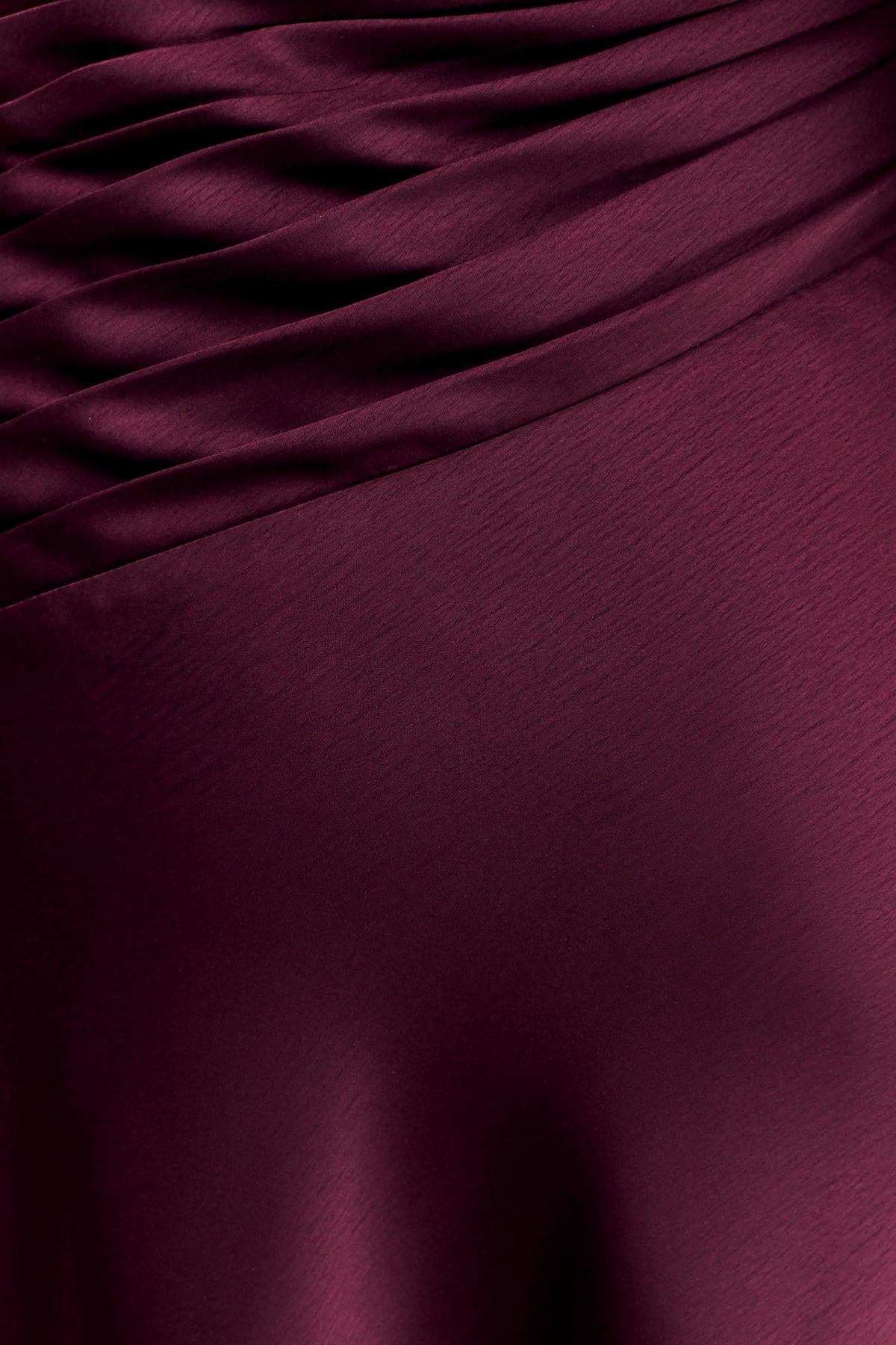 Asymmetrical Satin Maxi Dress - Plum