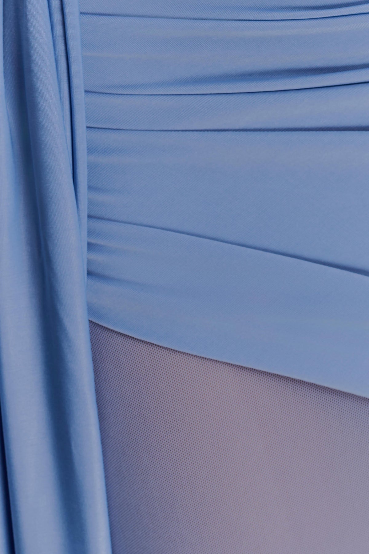 Slinky One Shoulder Maxi Dress - Cornflower Blue