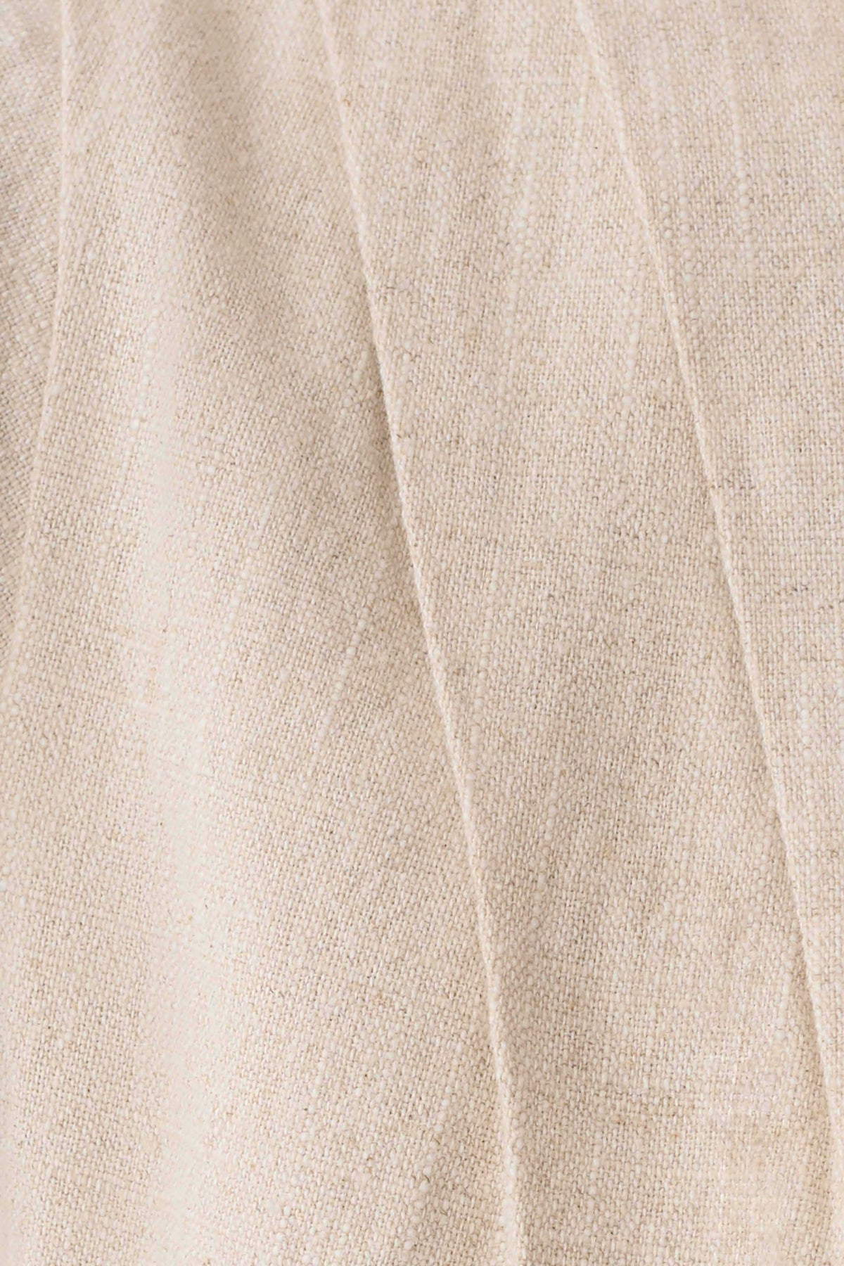 Linen Front Bows Short Sleeve Top - Natural