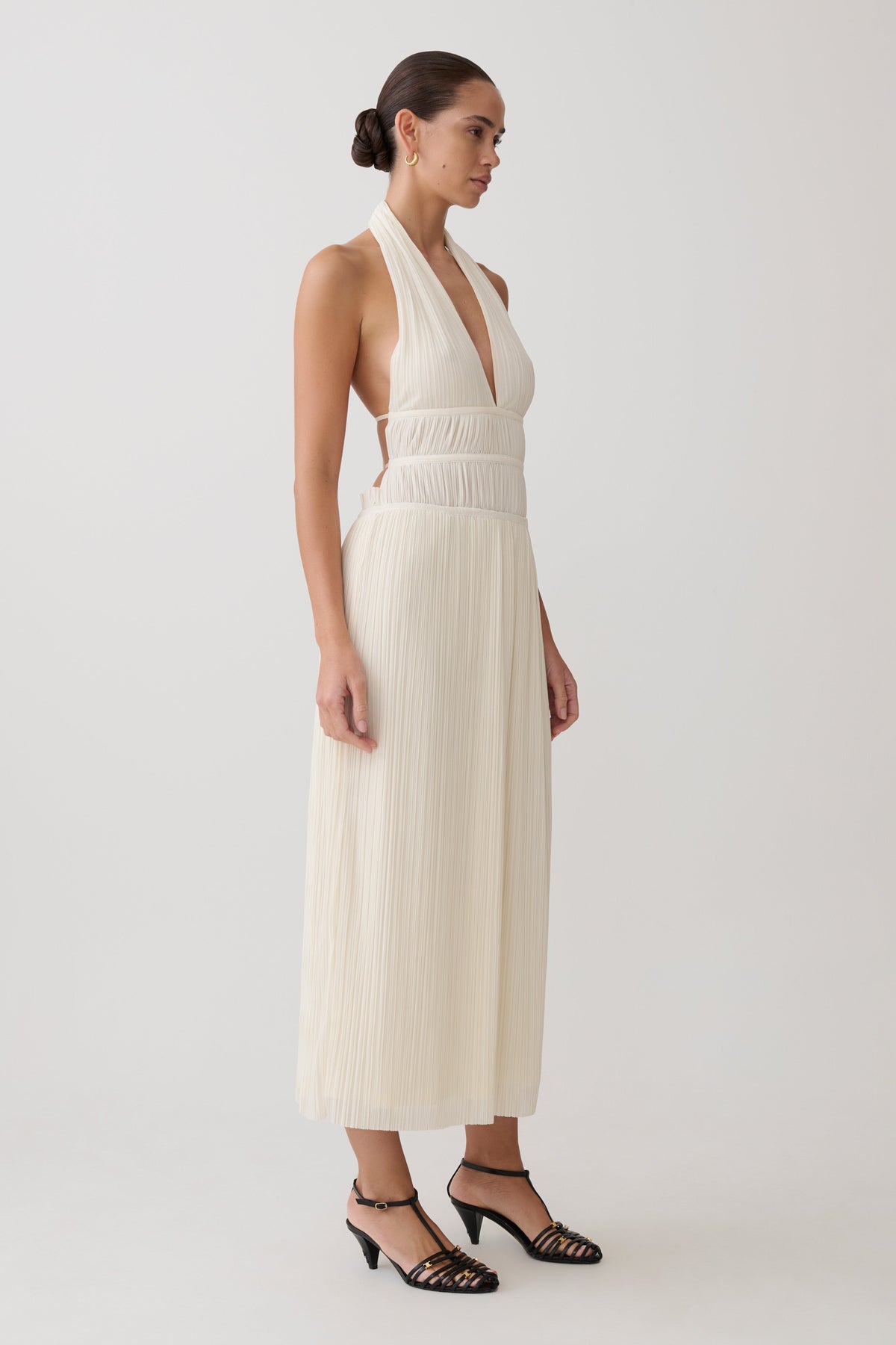 Cowl Halter Midi Dress - Ivory