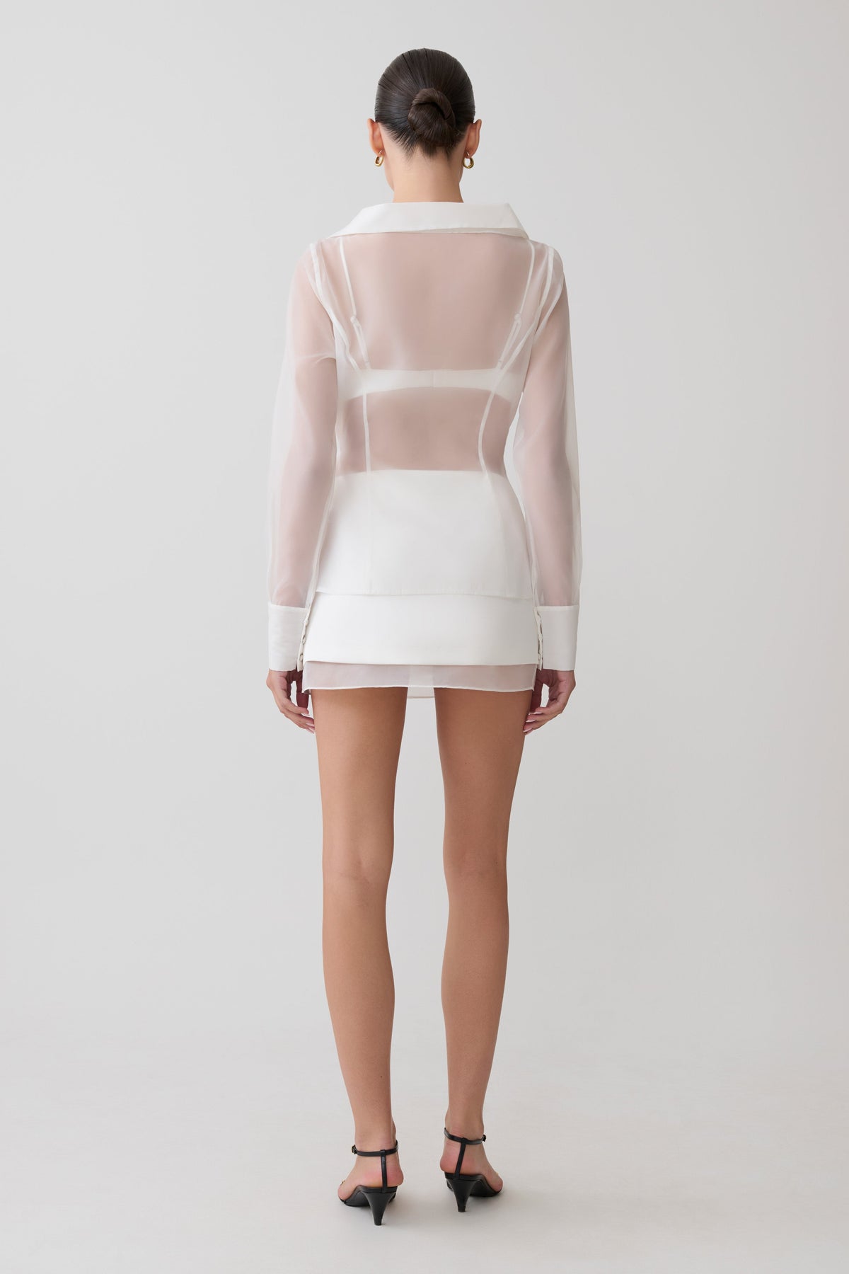 Organza Cross Over Shirt - White