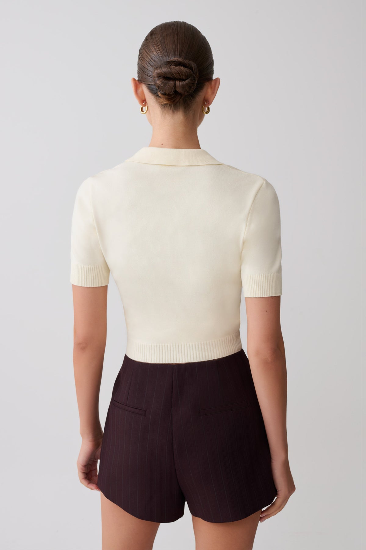 Knit Button Up Top - Ivory
