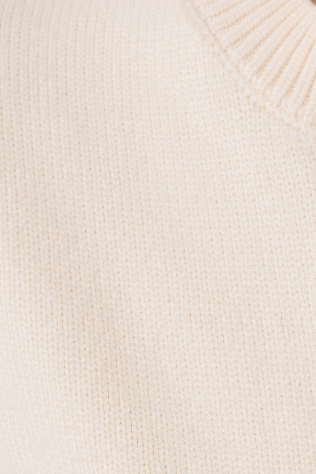 Knit Cardigan With Scarf - Ivory