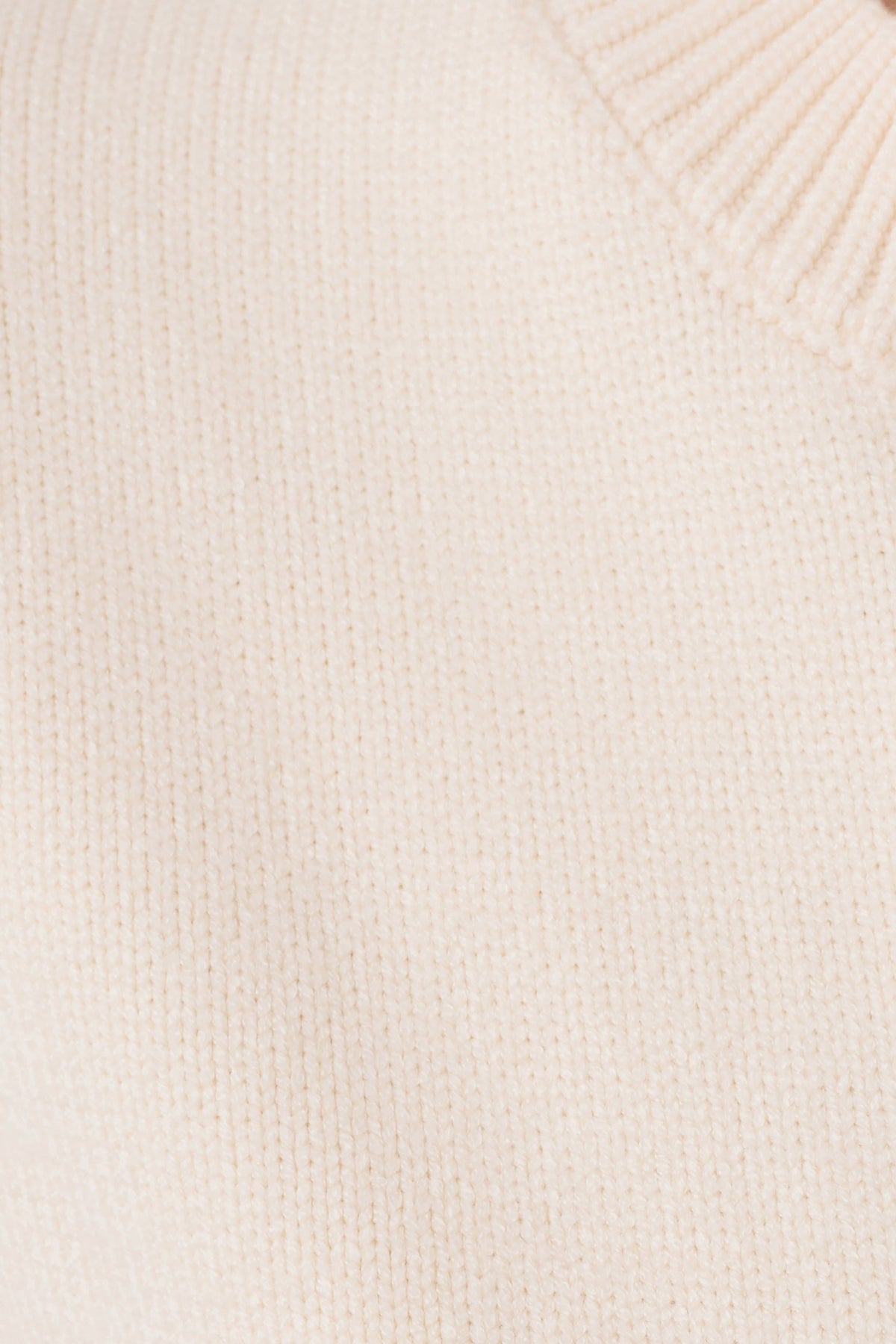 Knit Cardigan With Scarf - Ivory