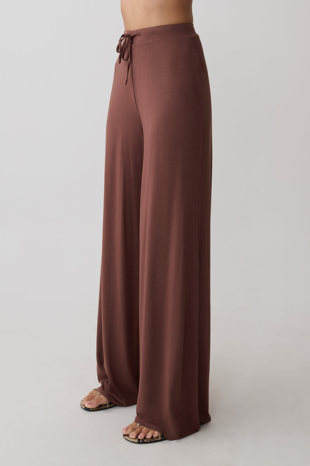 Wide Leg Modal Pants - Chocolate