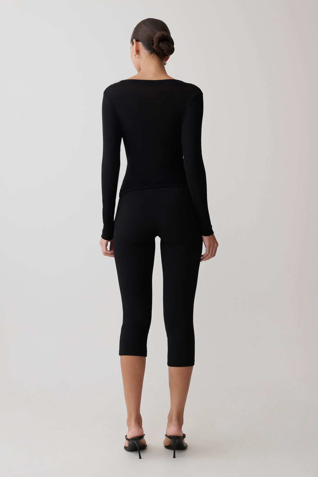 Long Sleeve Mesh Top - Black