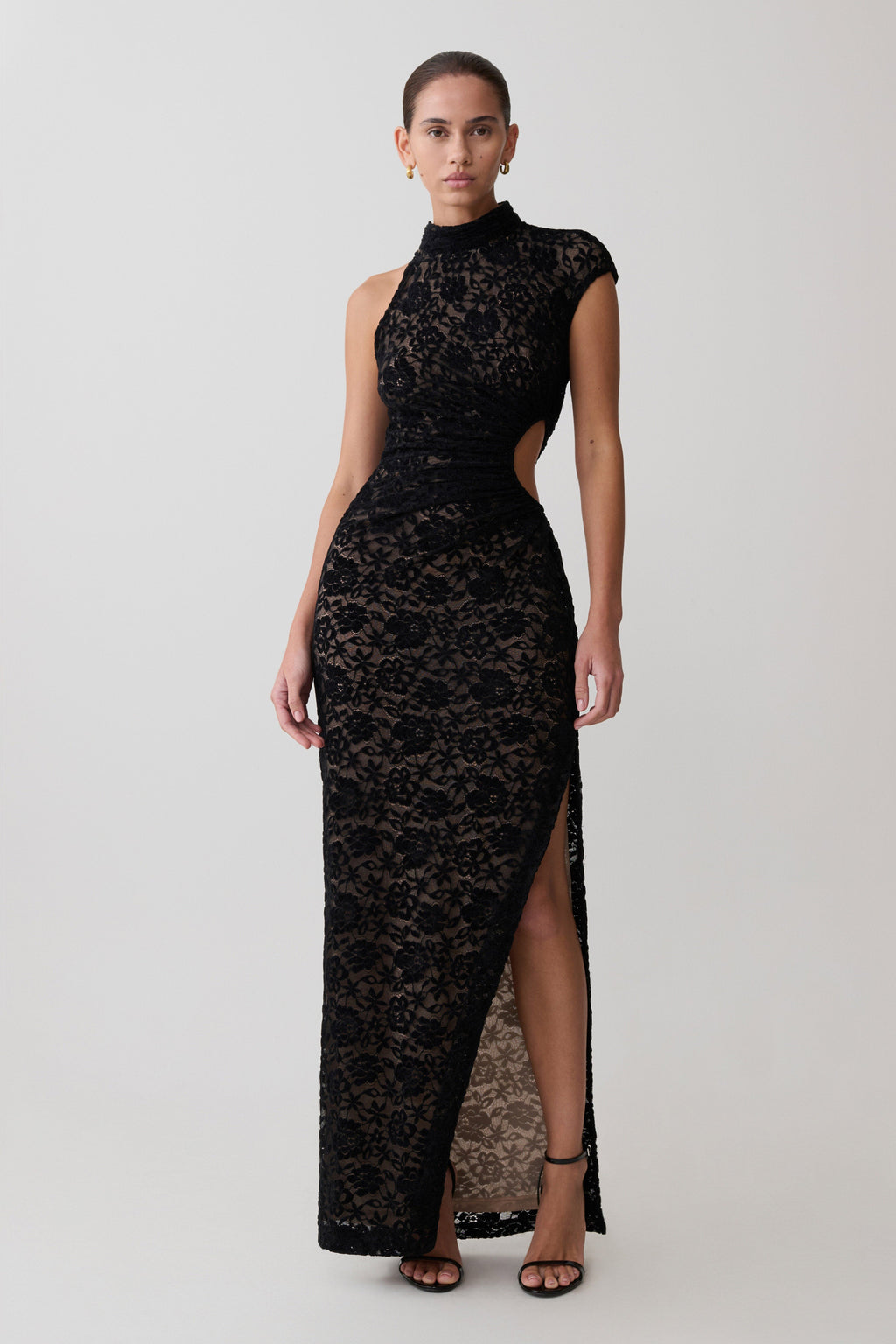 One Shoulder Maxi Dress - Black