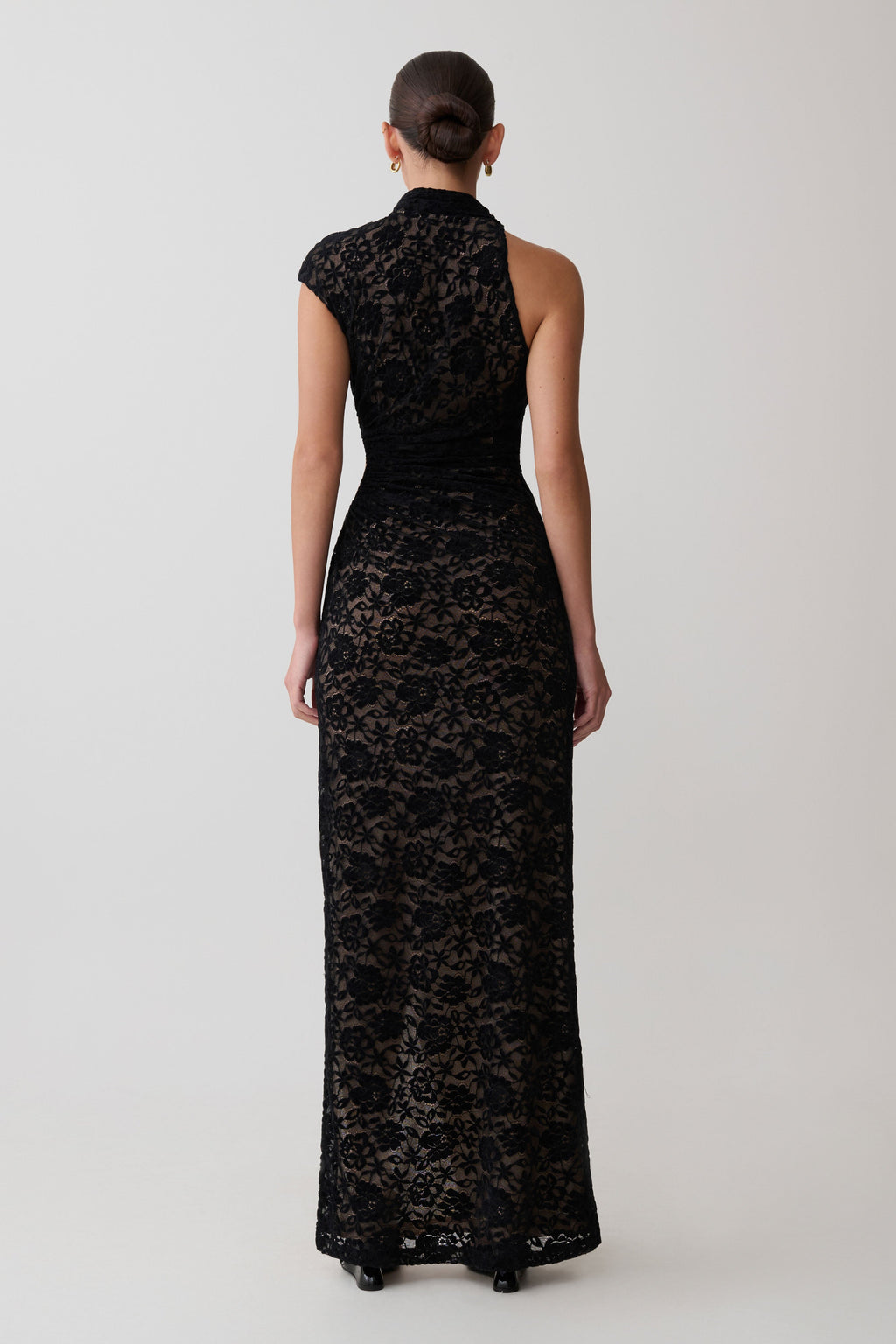 One Shoulder Maxi Dress - Black