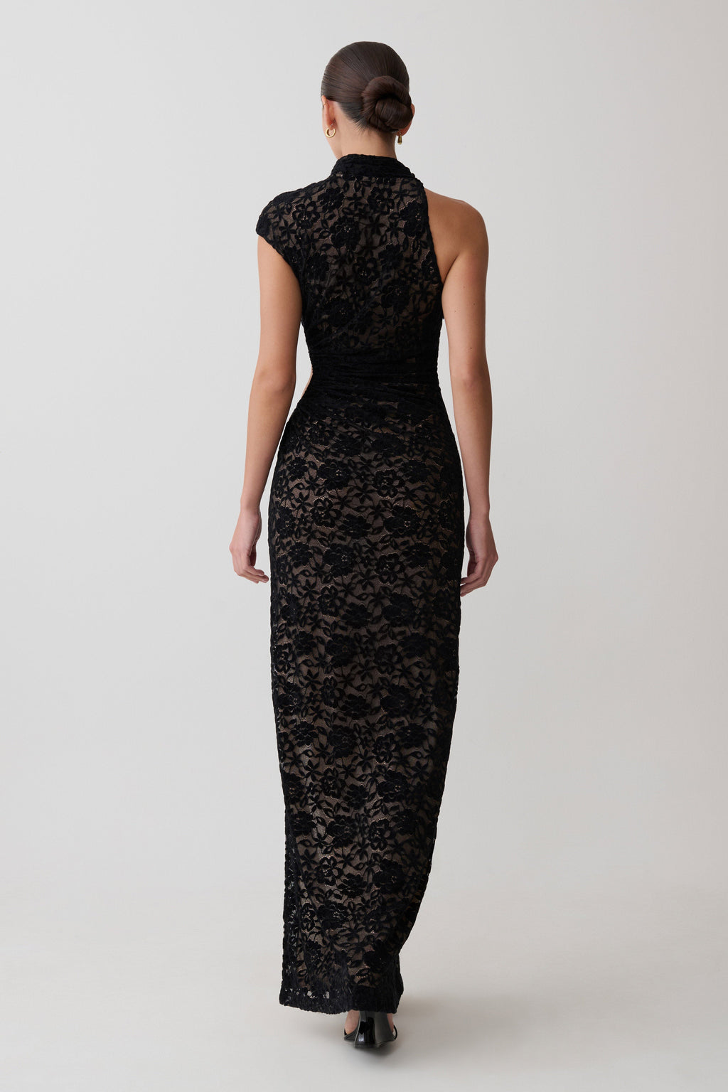 One Shoulder Maxi Dress - Black