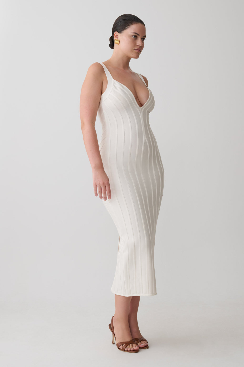 Bandage Knit Midi Dress - Ivory