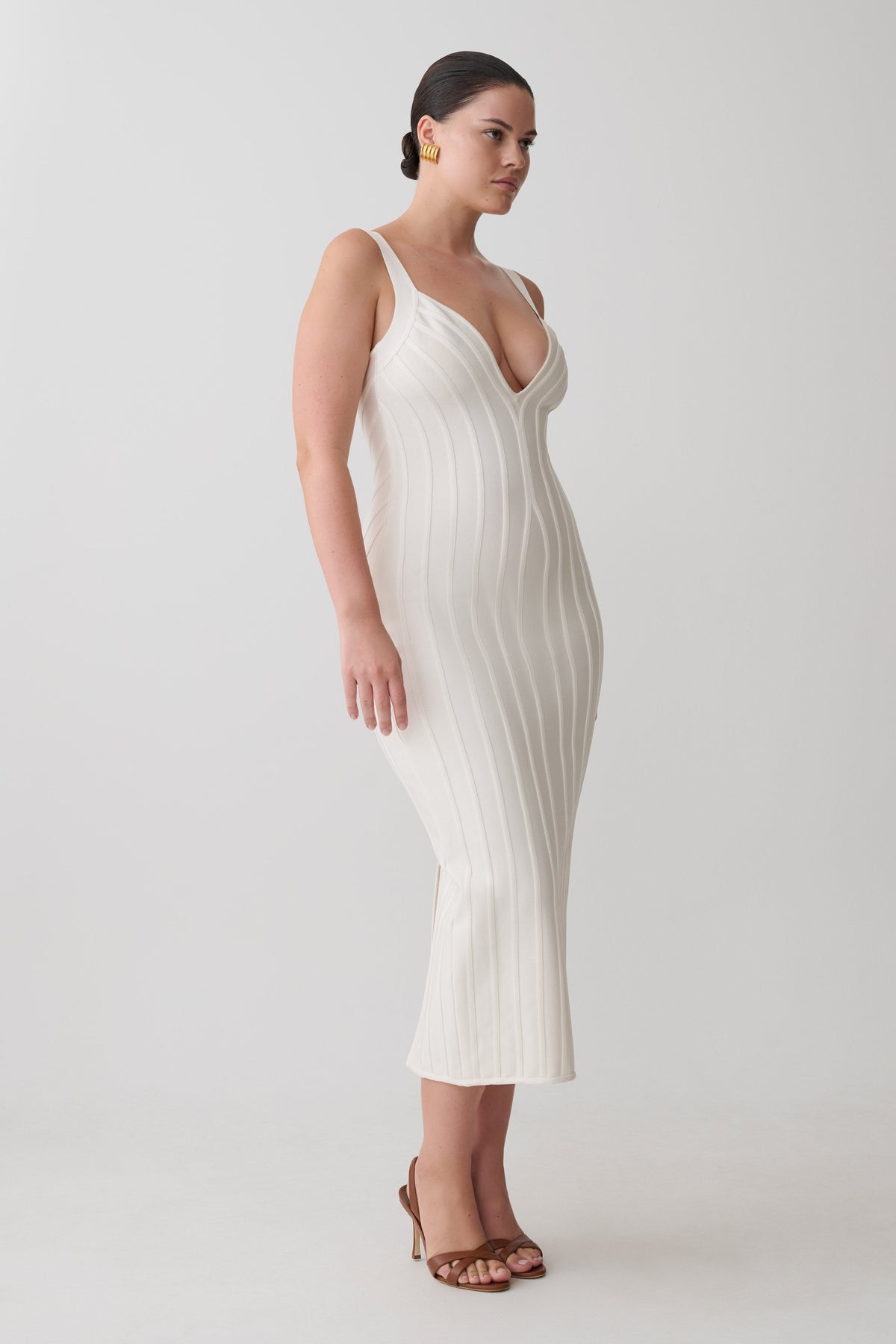 Bandage Knit Midi Dress - Ivory