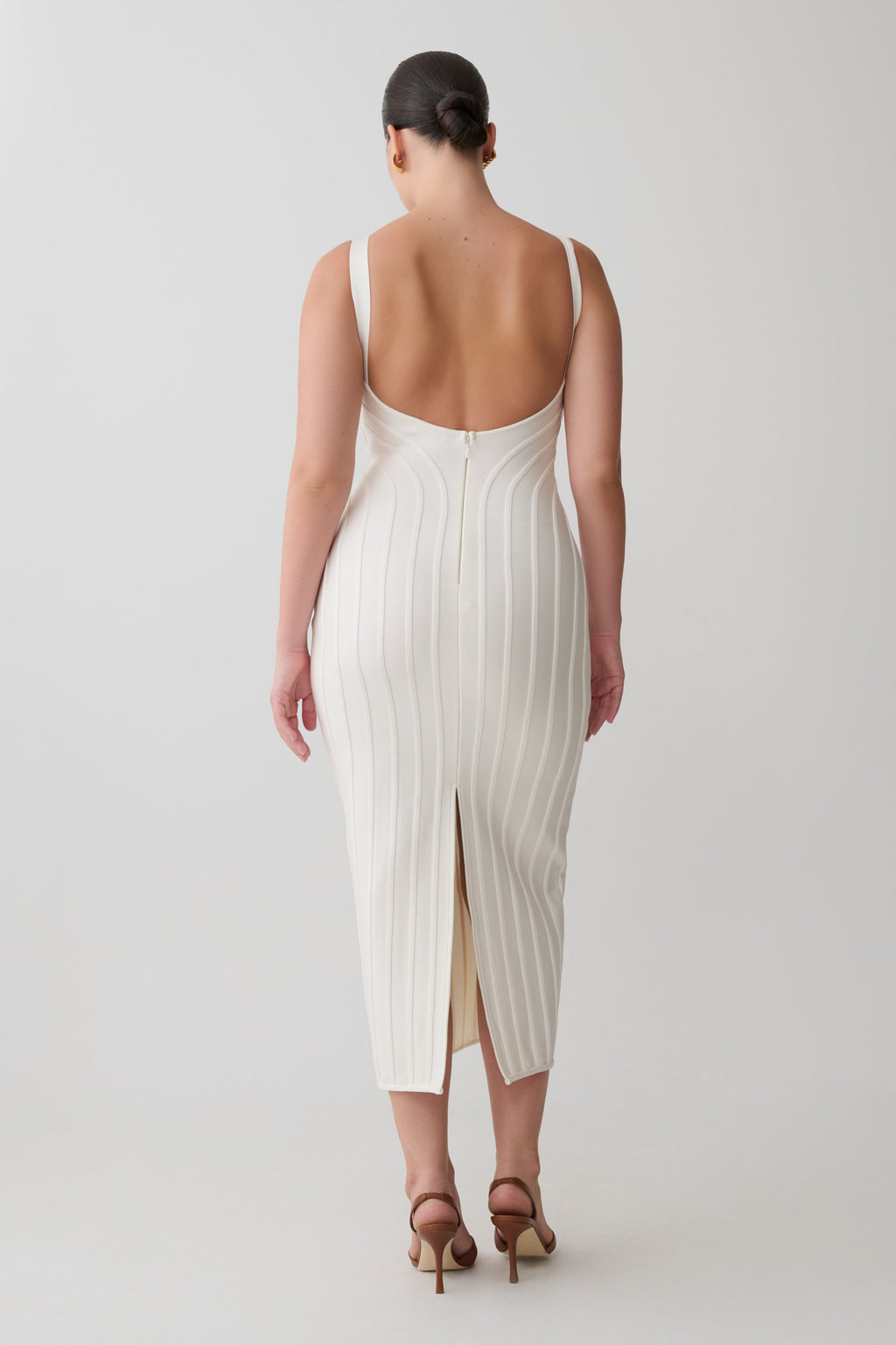 Bandage Knit Midi Dress - Ivory