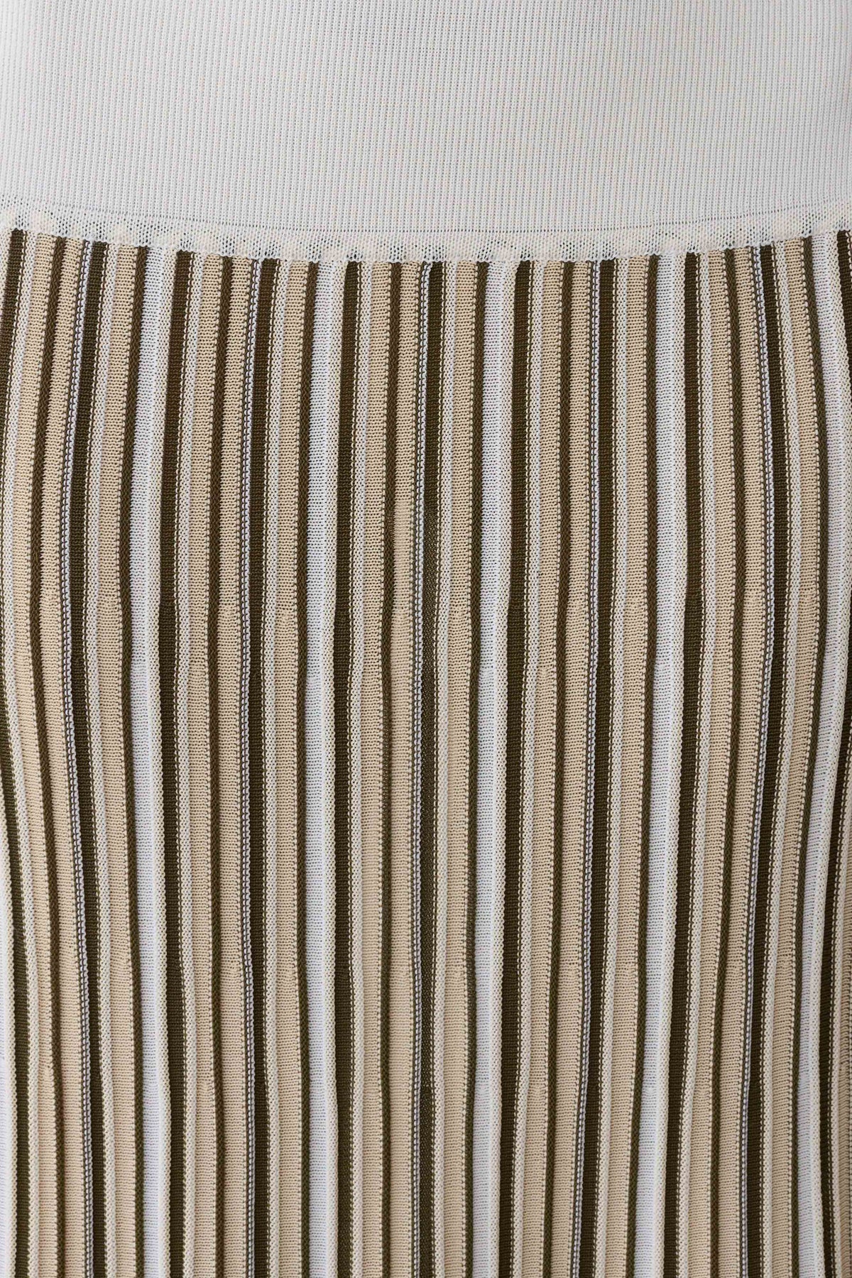 Stripe Maxi Knit Dress - Khaki/Ivory