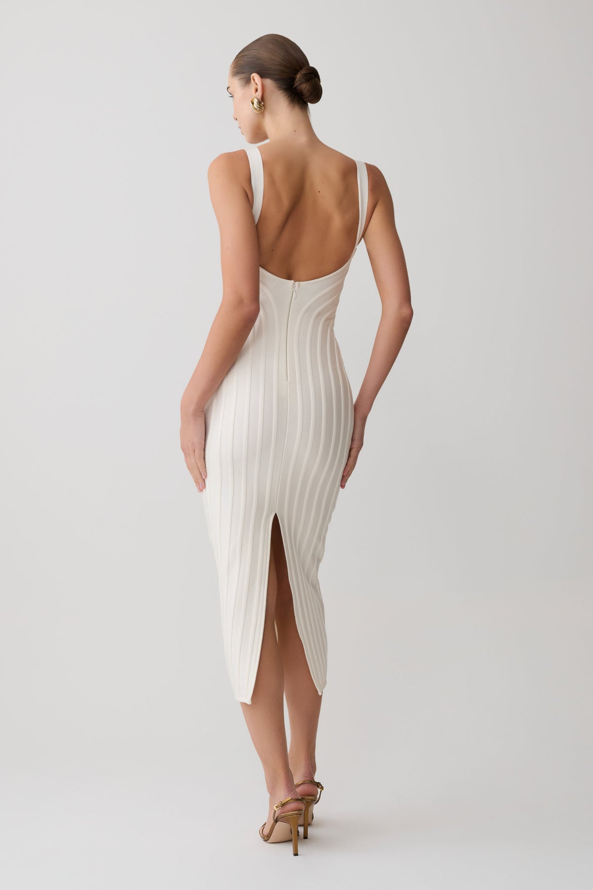 Bandage Knit Midi Dress - Ivory