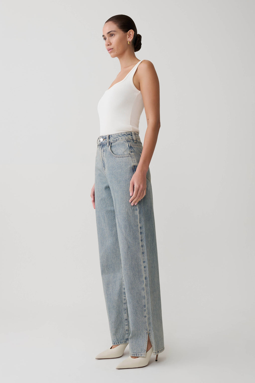 Diamante Denim Jeans - Blue/Green