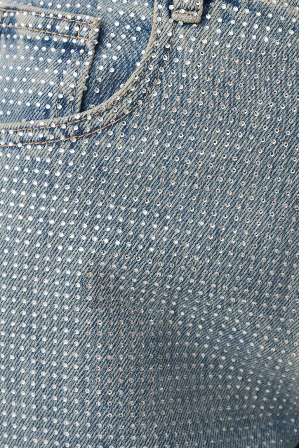 Diamante Denim Jeans - Blue/Green