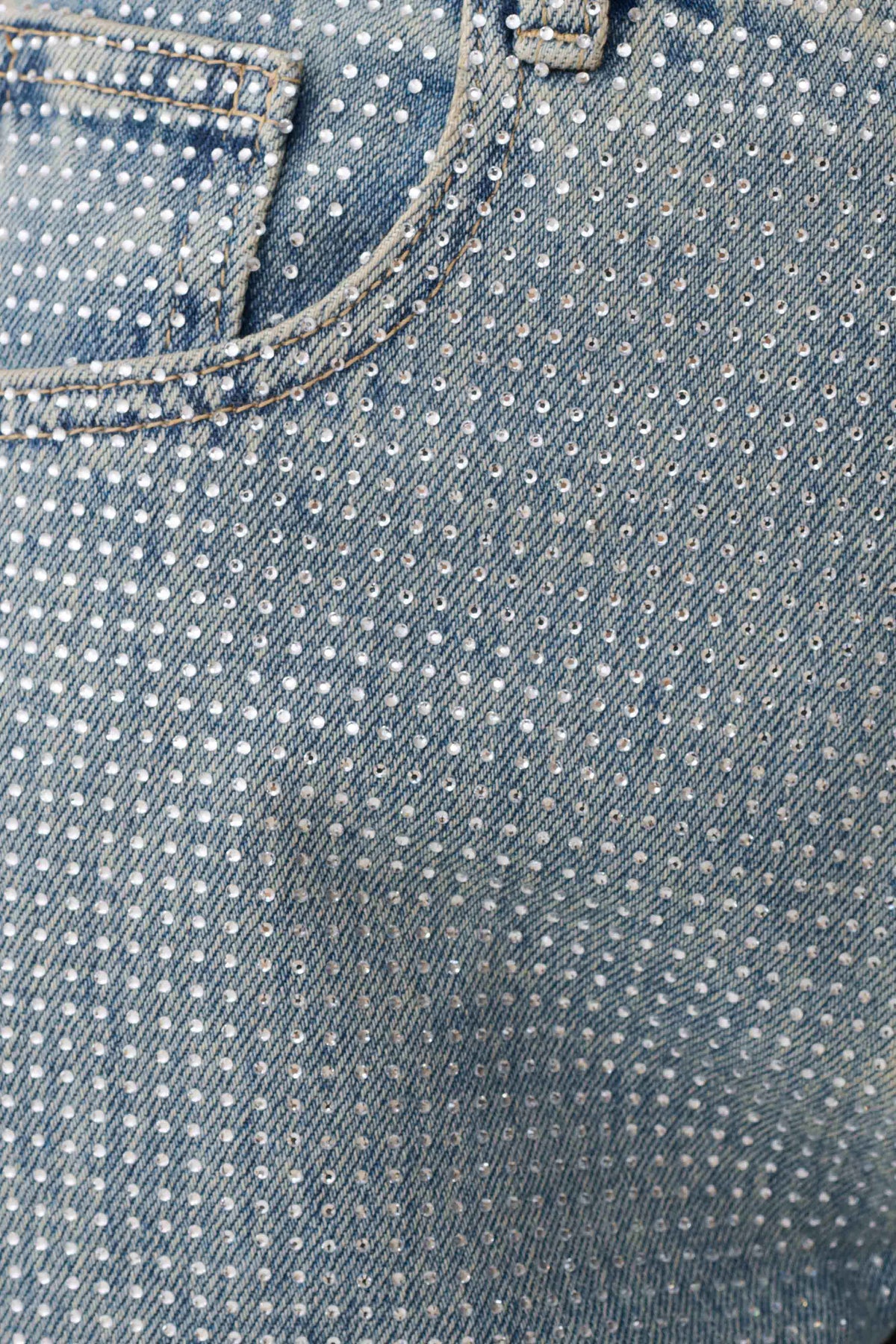 Diamante Denim Jeans - Blue/Green