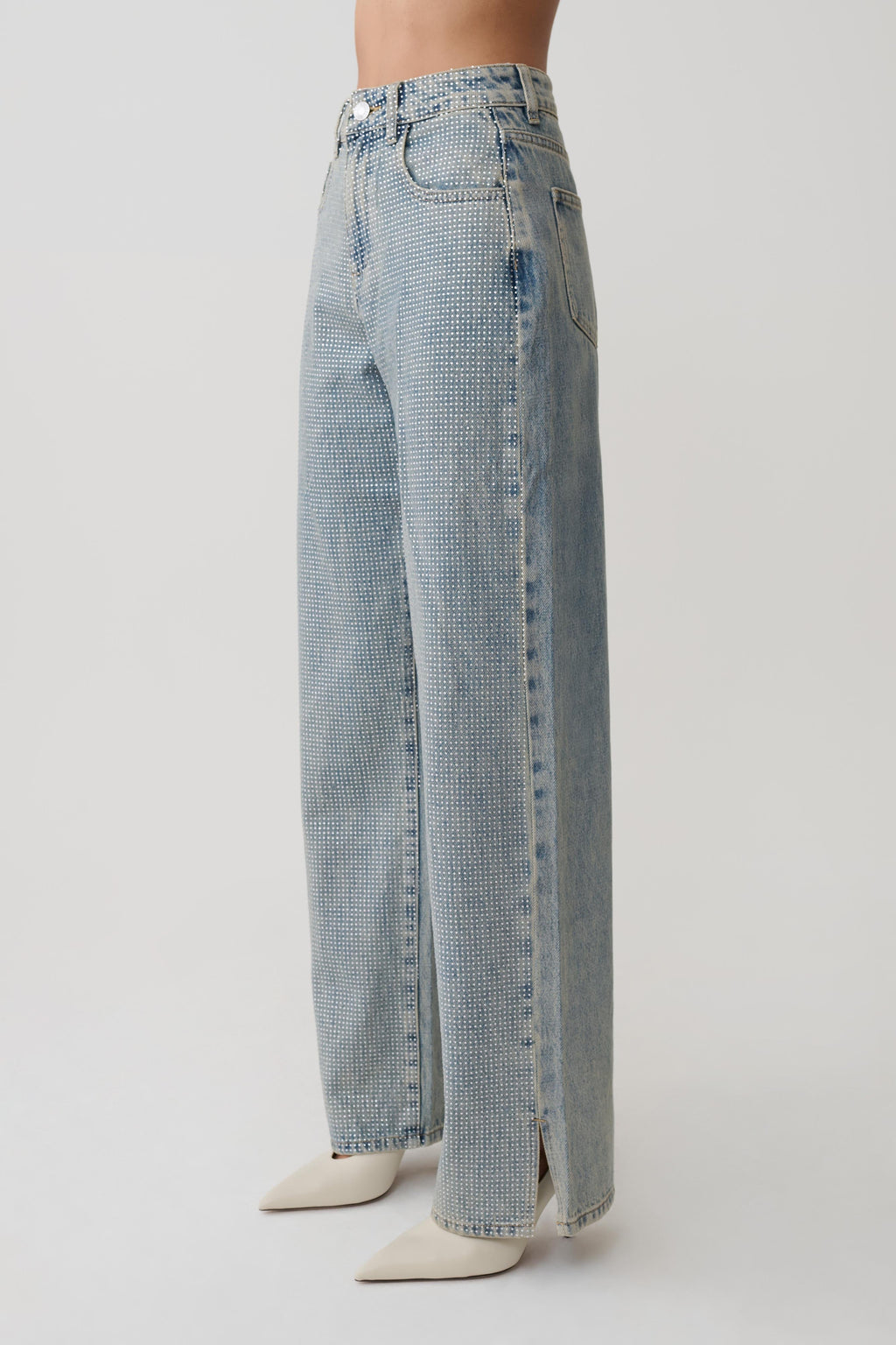 Diamante Denim Jeans - Blue/Green
