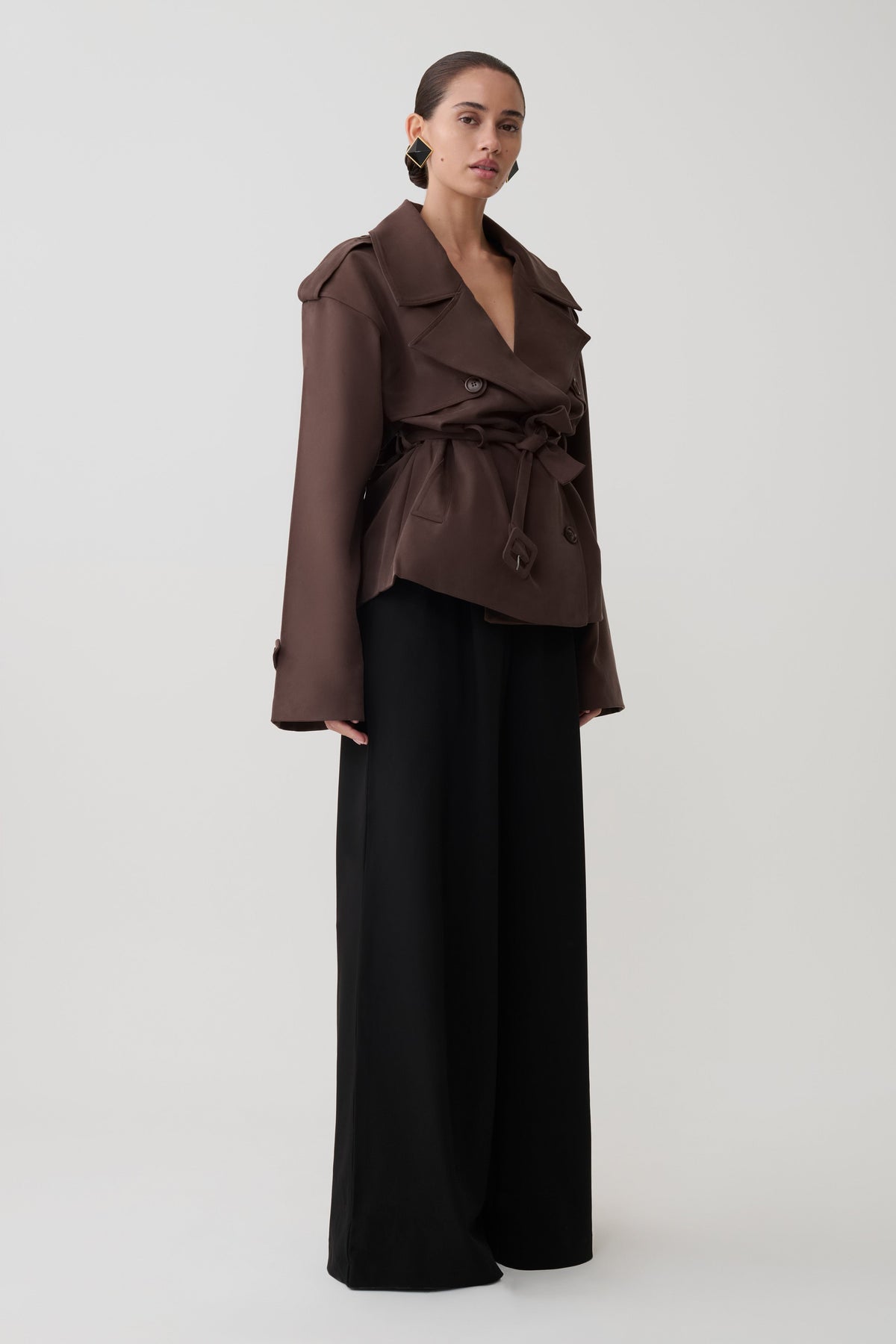 Short Trench Jacket - Chocolate