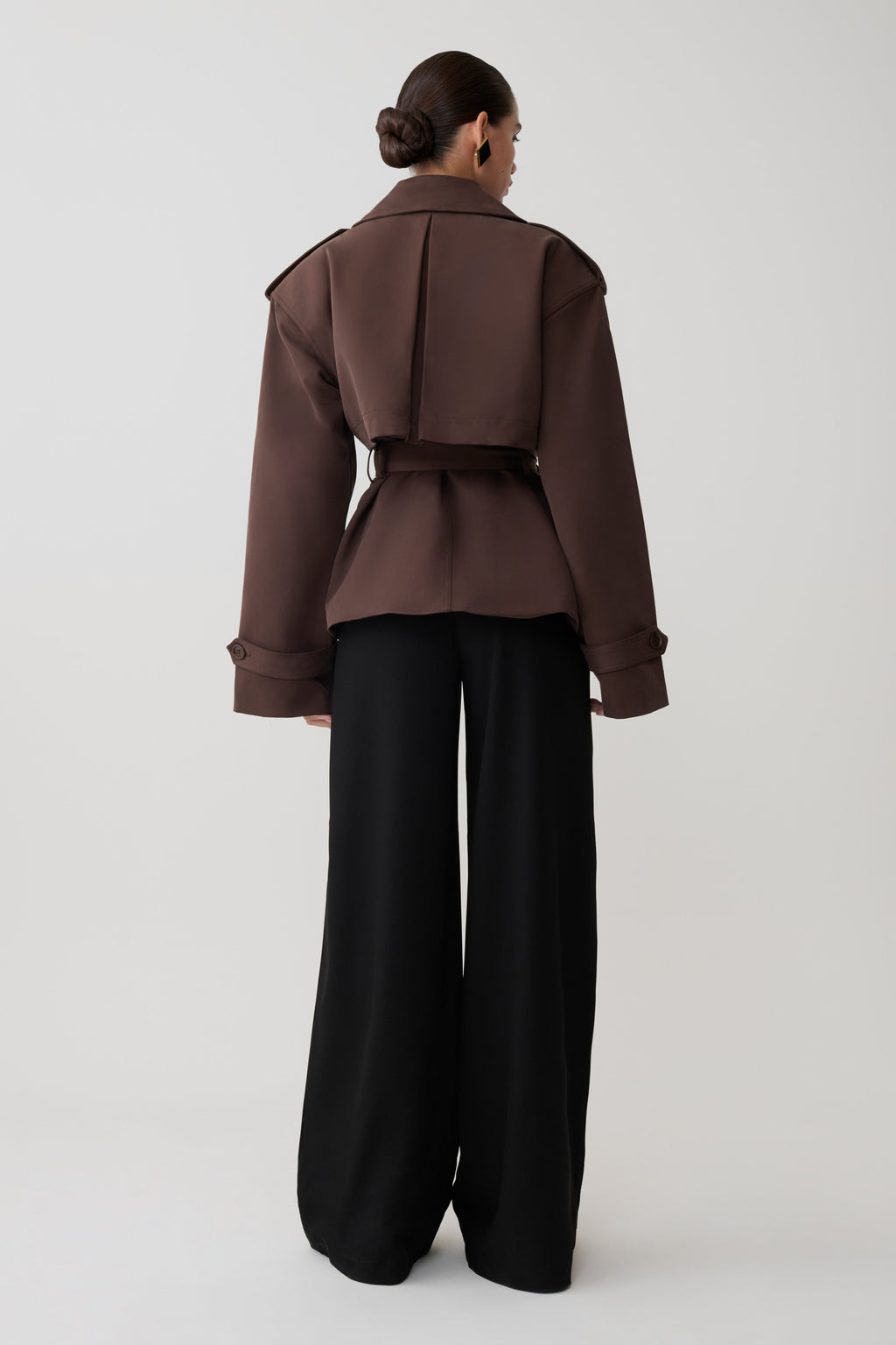 Short Trench Jacket - Chocolate