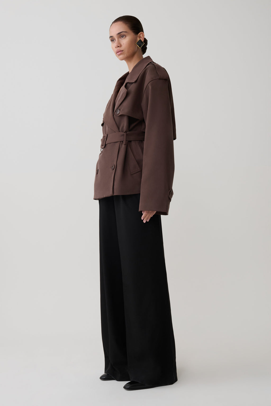 Short Trench Jacket - Chocolate