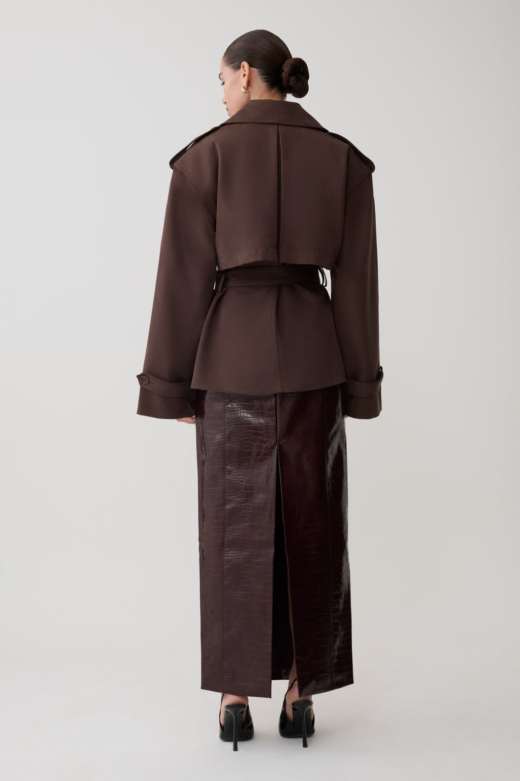 Short Trench Jacket - Chocolate