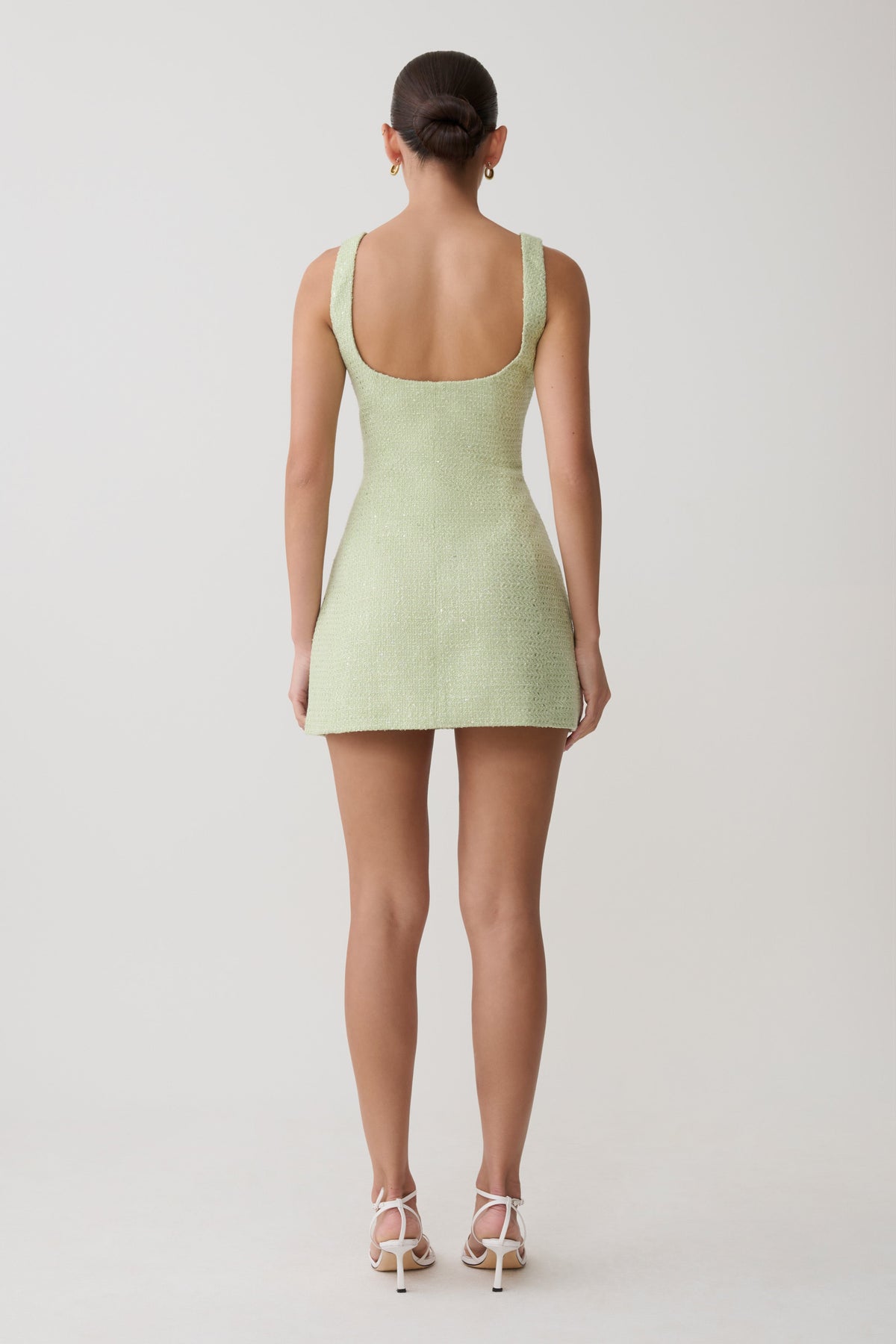 Tweed Mini Dress - Pastel Green