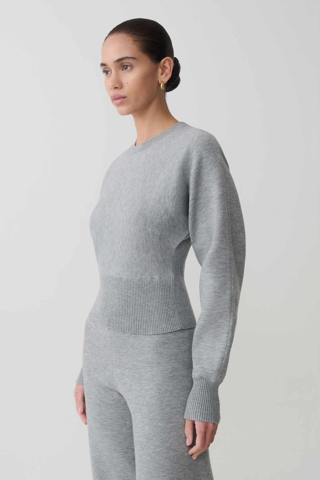 Cinched Waist Jumper - Grey Marle