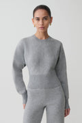 Cinched Waist Jumper - Grey Marle