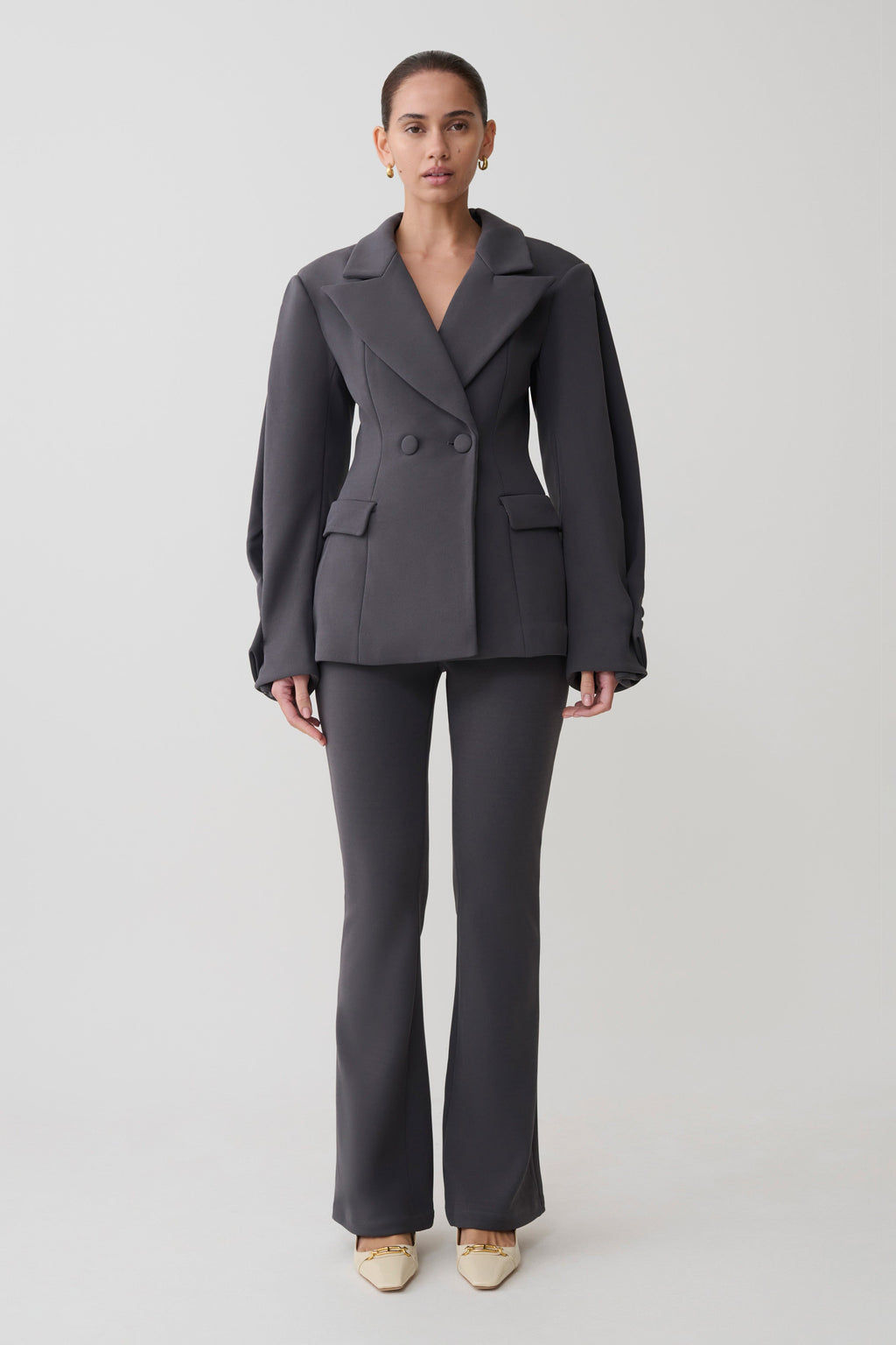 Structured Blazer - Charcoal Shadow