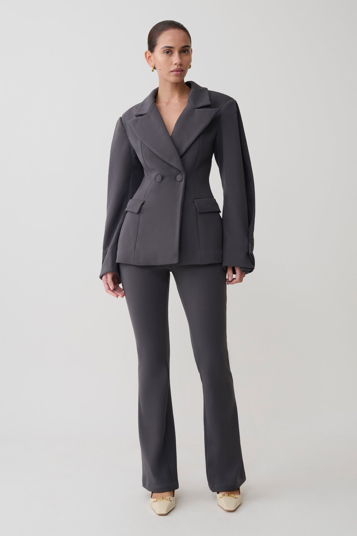 Structured Blazer - Charcoal Shadow