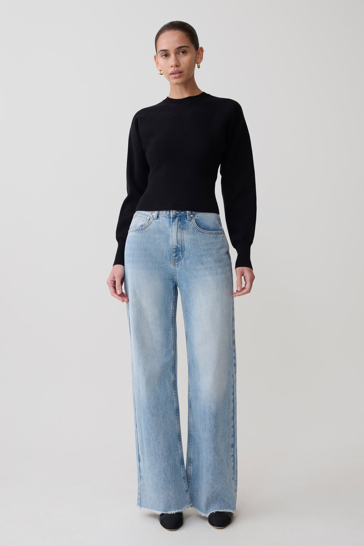 Cinched Waist Jumper - Black
