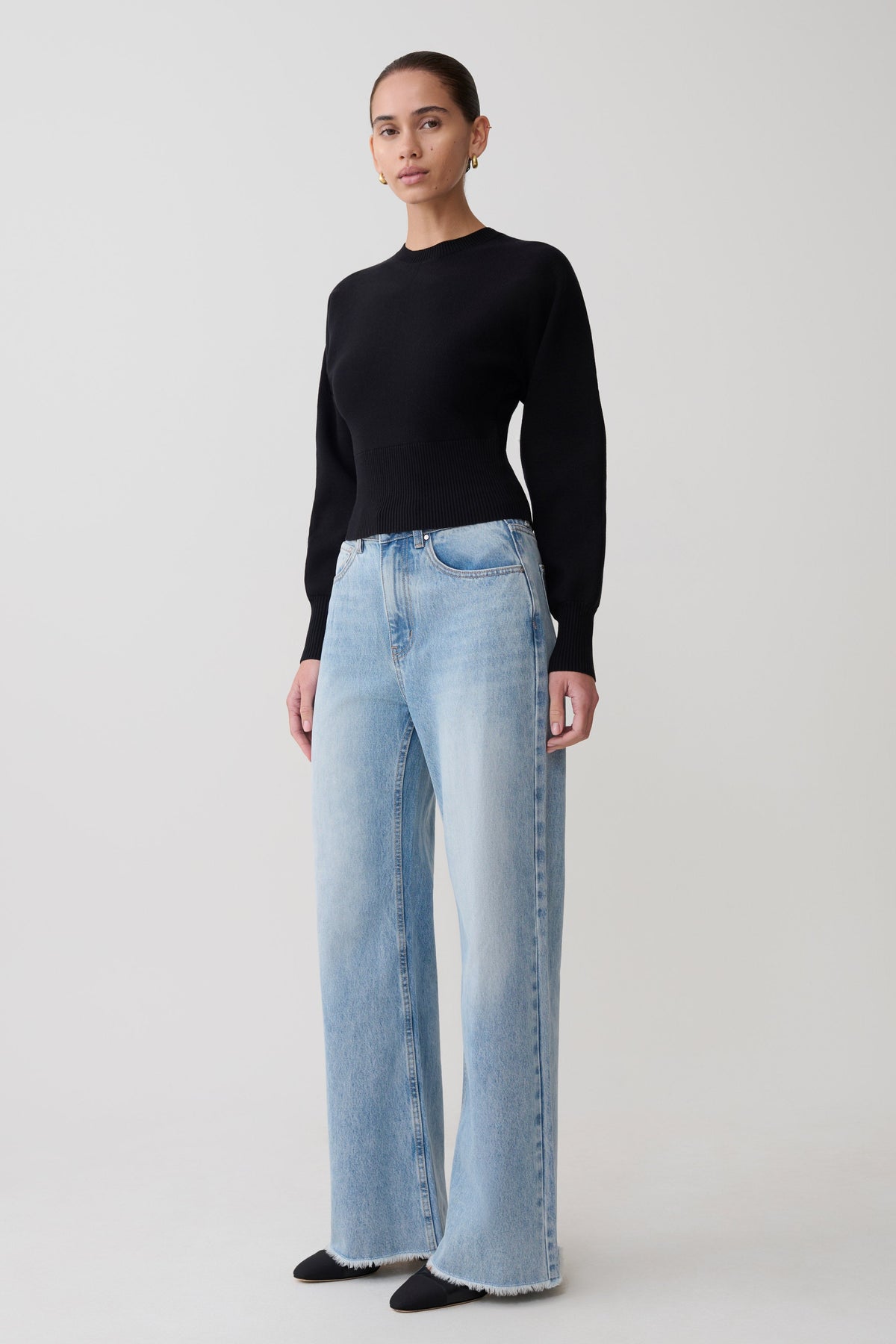 Cinched Waist Jumper - Black
