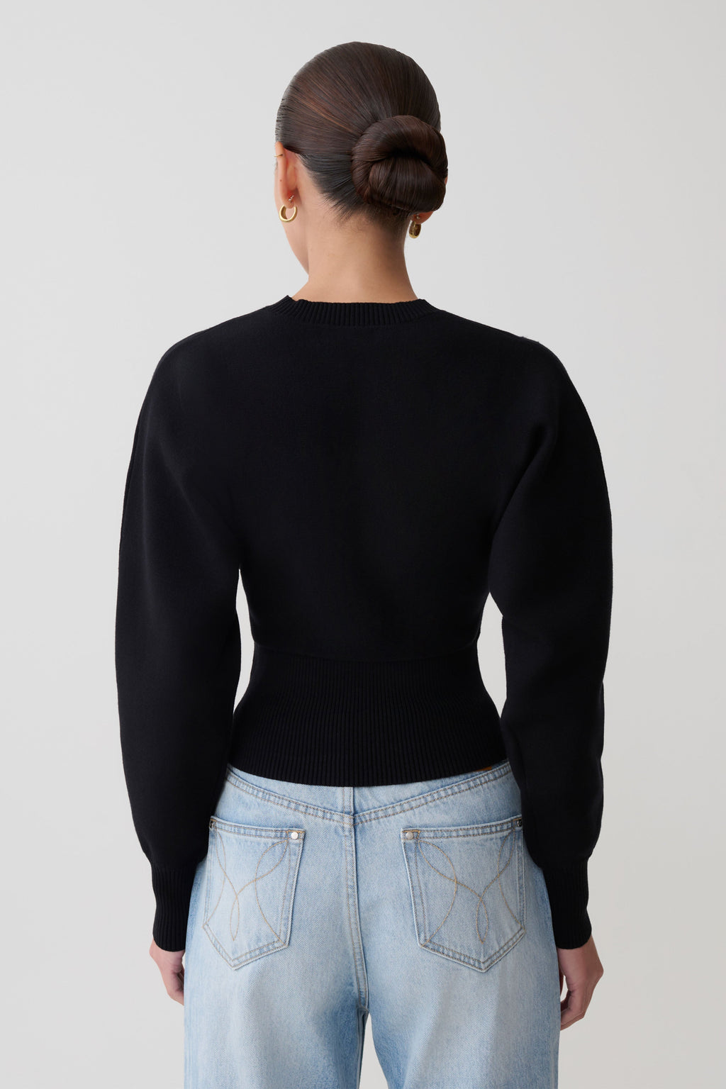 Cinched Waist Jumper - Black