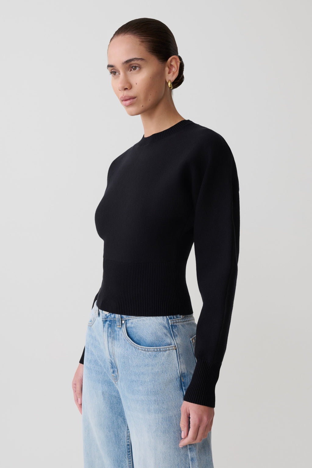 Cinched Waist Jumper - Black