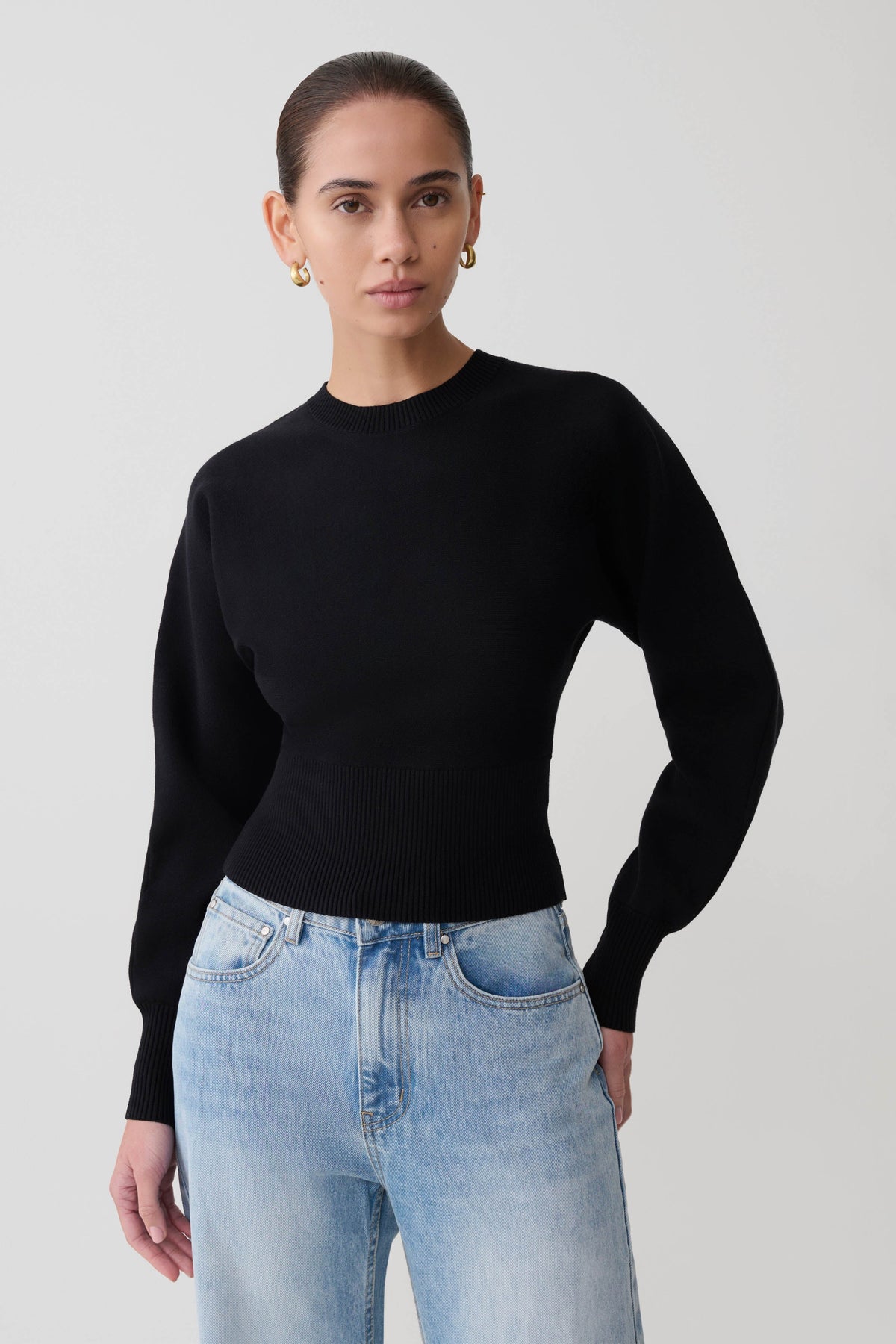 Cinched Waist Jumper - Black