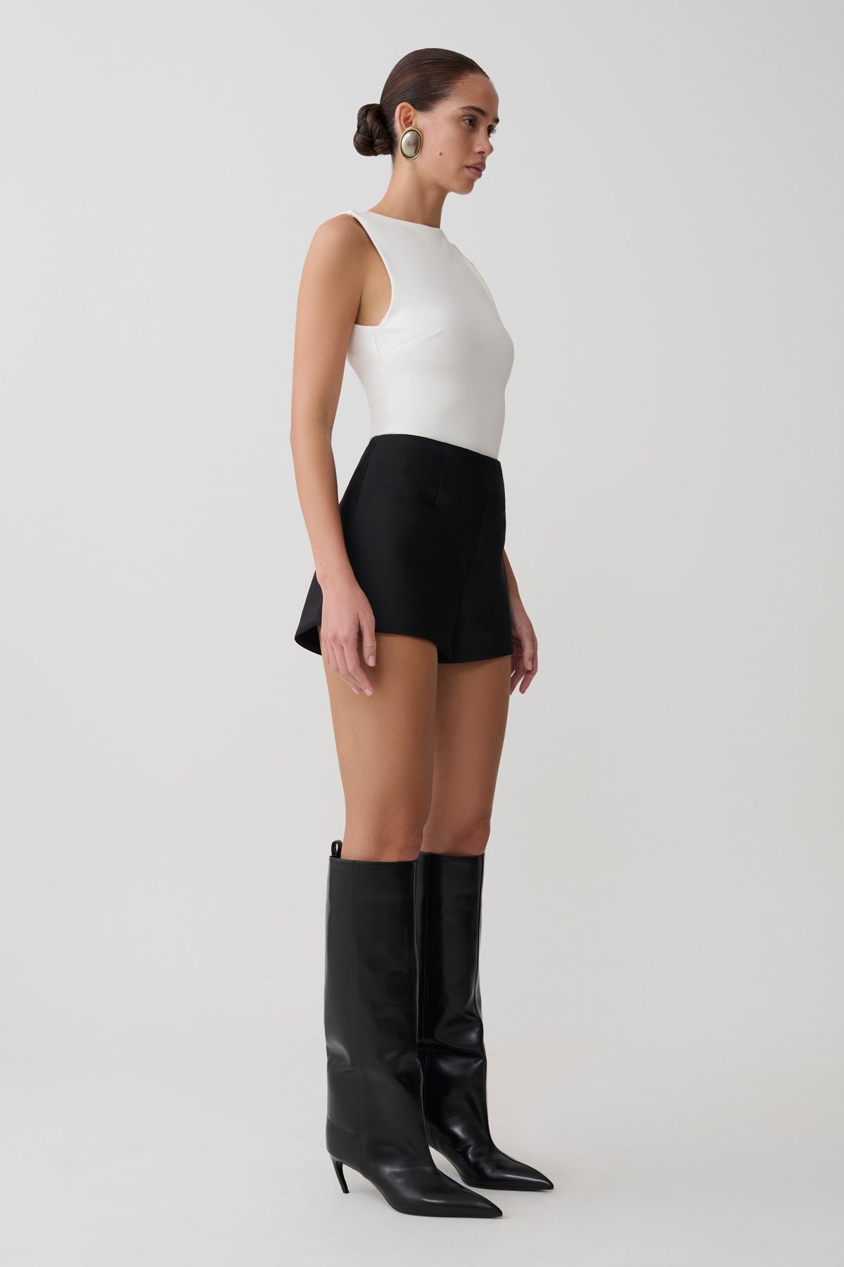 Open Back Scuba Crepe Top - White